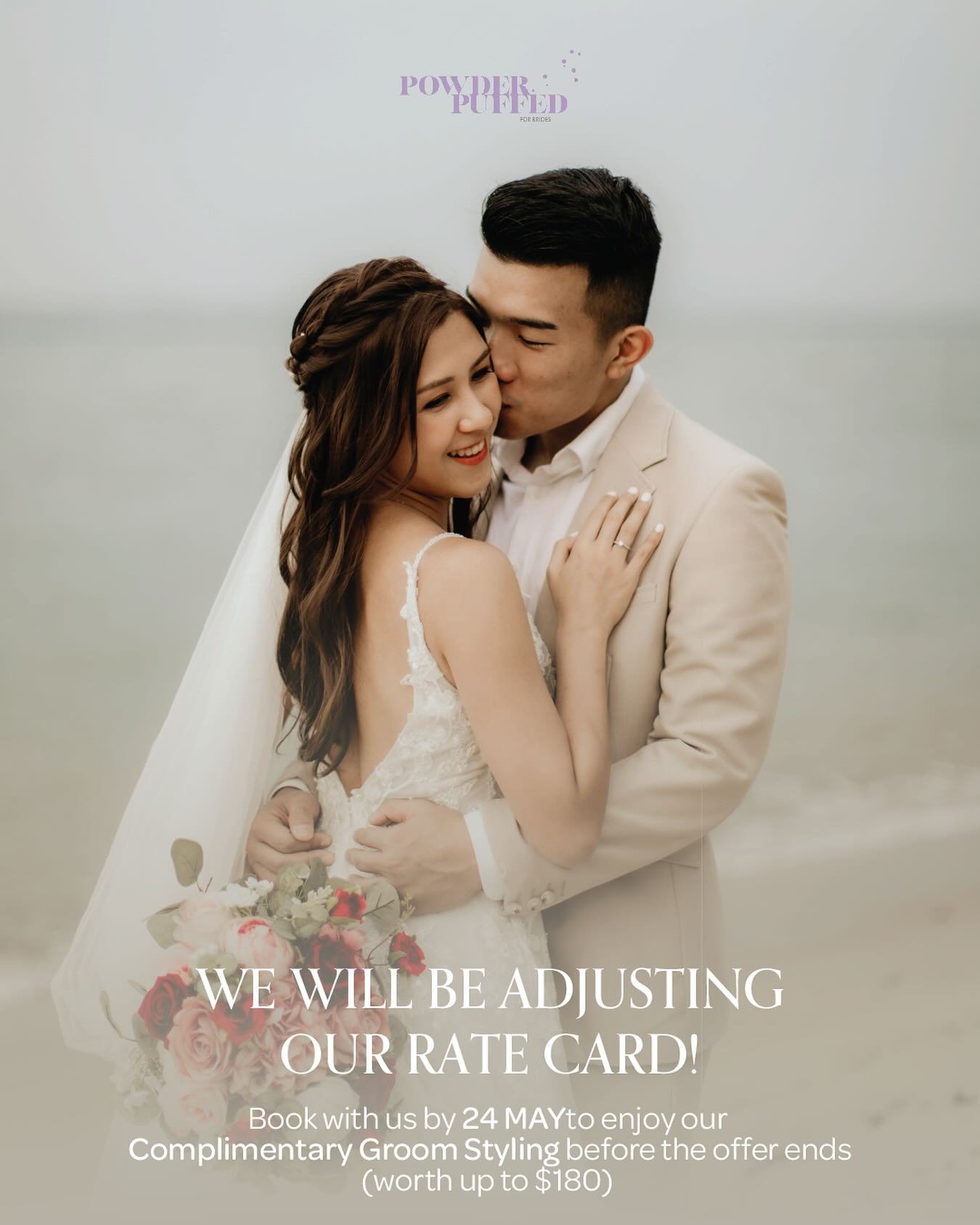 Attention, beautiful brides-to-be! We're updating our rate cards to refine our focus.💜 We will be removing Complimentary Groom Styling (worth up to $180) services in our packages. Hurry and book with us now to still enjoy this extra touch of eleganc