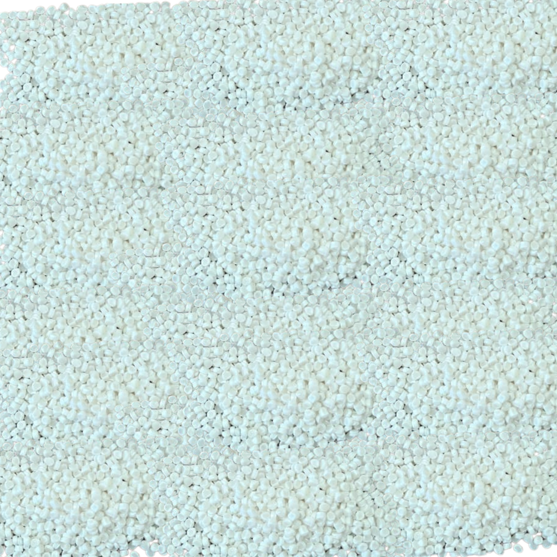 White PP and PE filler masterbatch granules produced using micronised talc