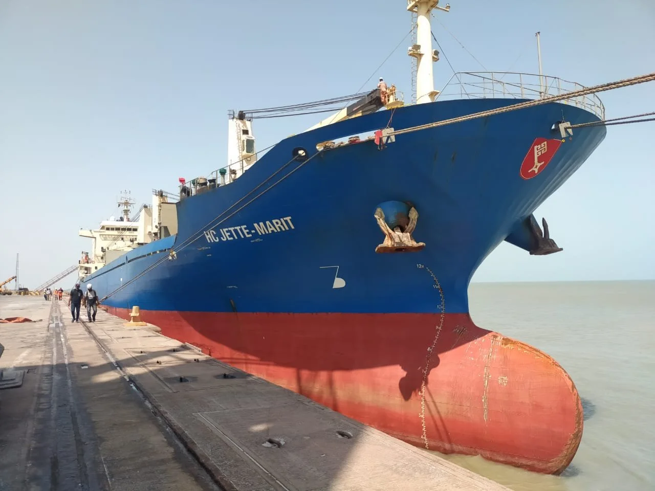 Cargo vessel representing international talc shipments