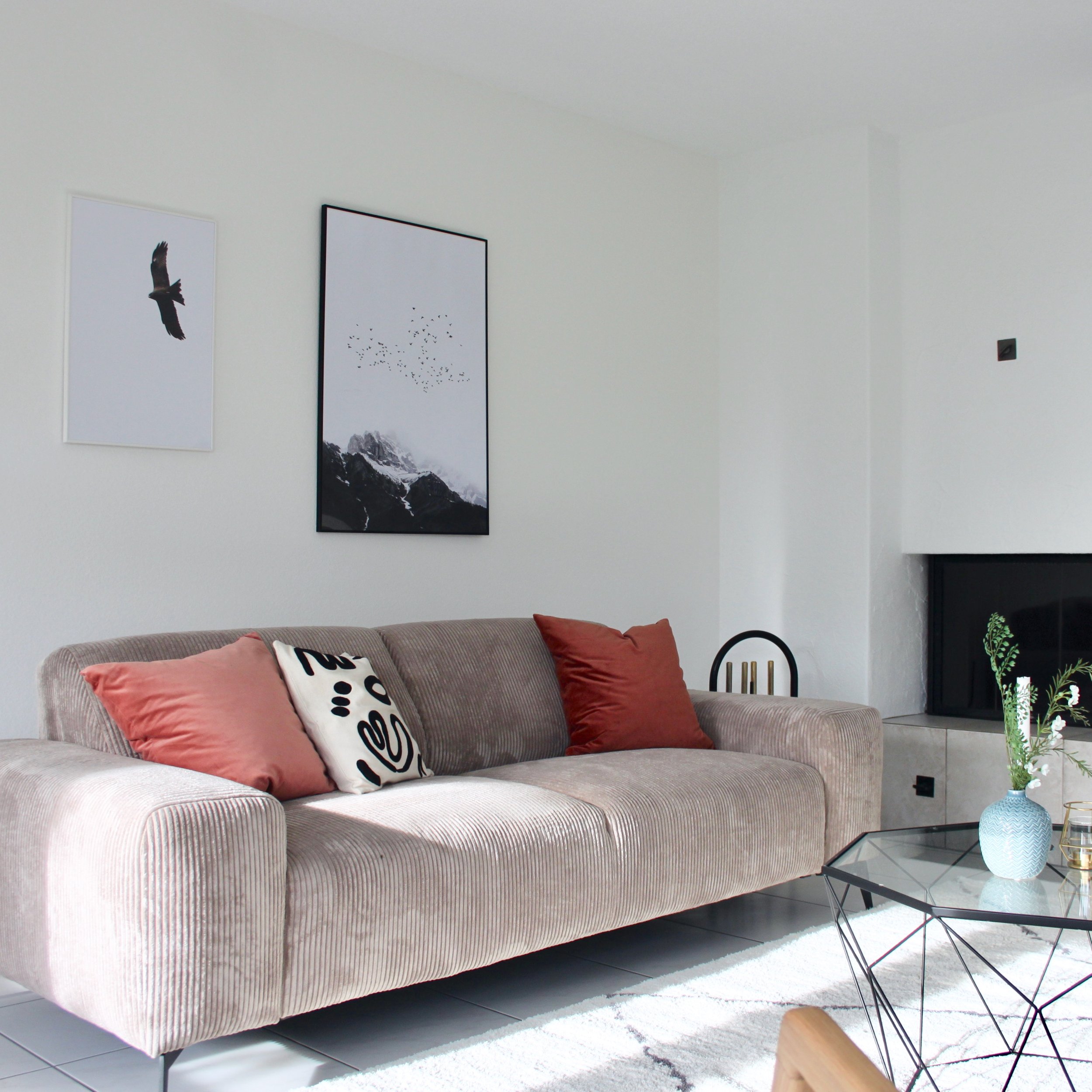 Homestaging Wohnzimmer mit Sofa