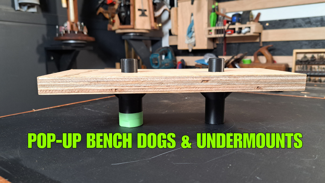 Pop-up Bench Dogs with MFT Undermounts 3D print files.