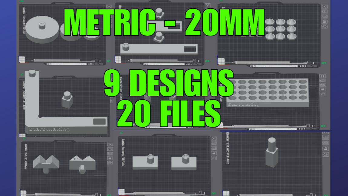 Bench Dog STL Print File Bundle for 20mm Dog Holes