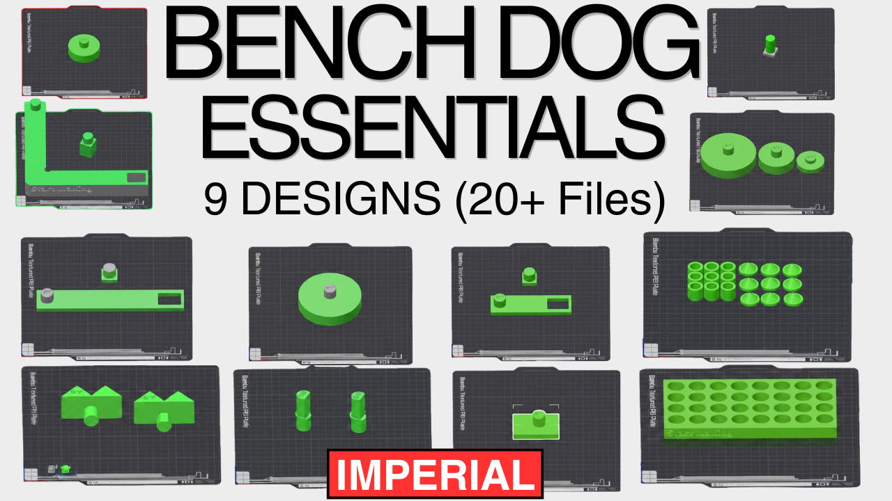 Bench Dog STL Print File Bundle for 3/4 inch Dog Holes