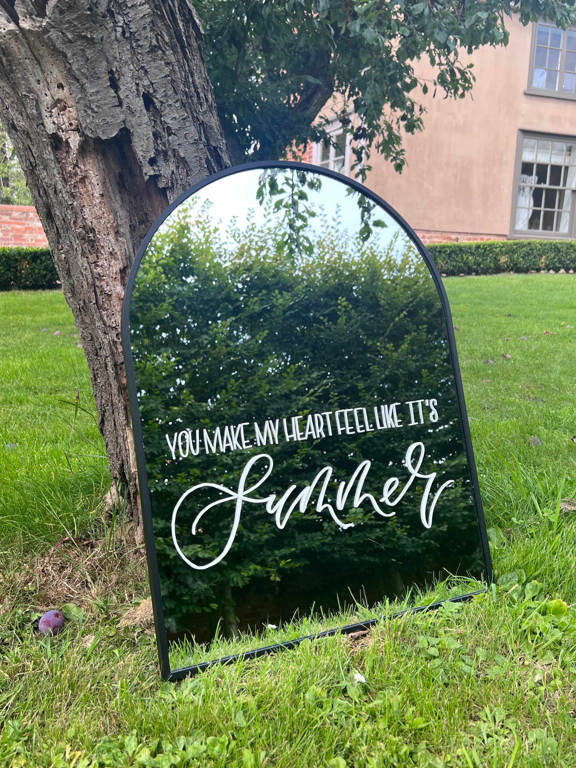 wedding song lyrics wedding sign, wedding mirror sign, you make my heart feel like it's summer