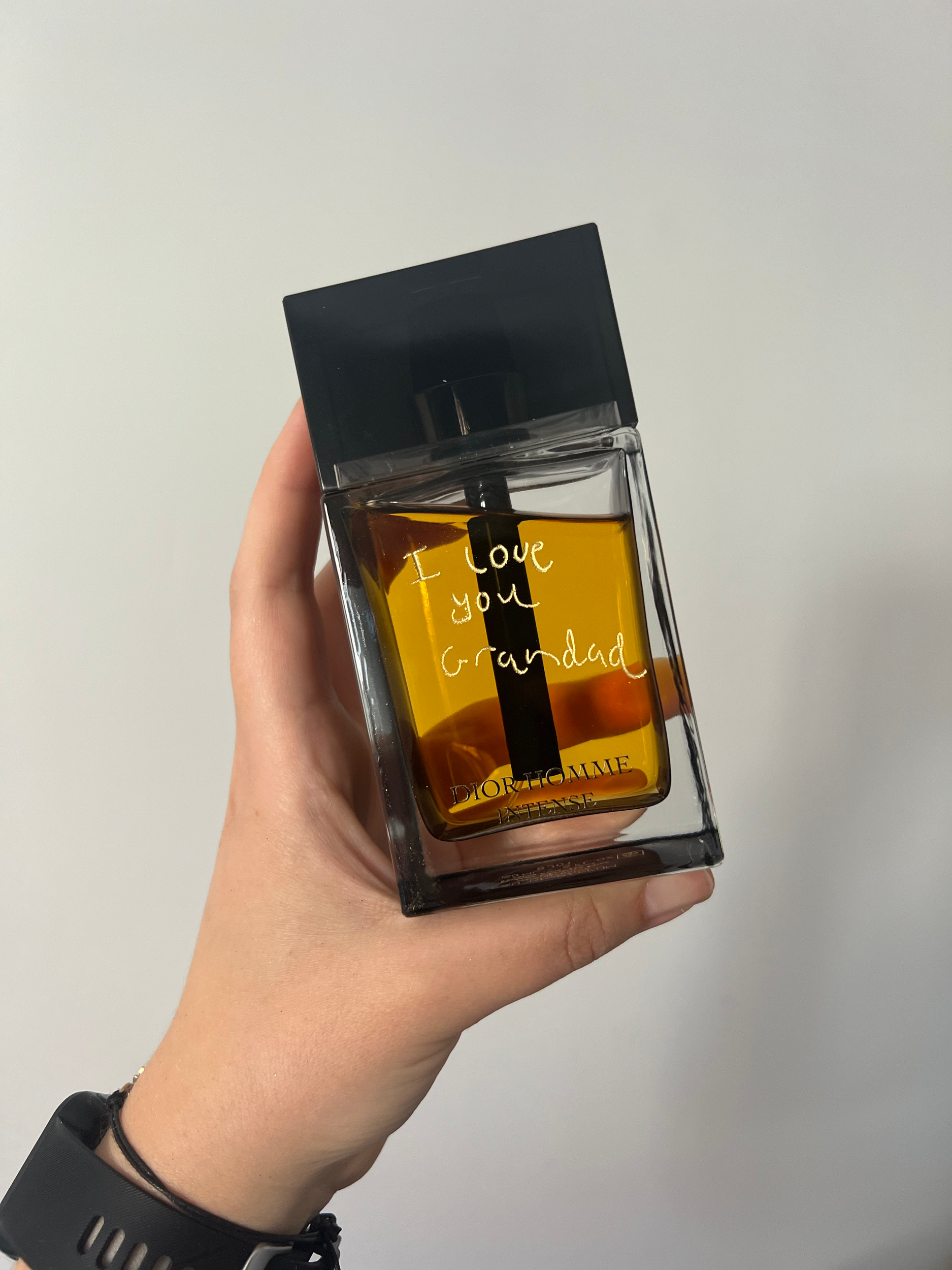 Fragrance engraving in Childs handwriting