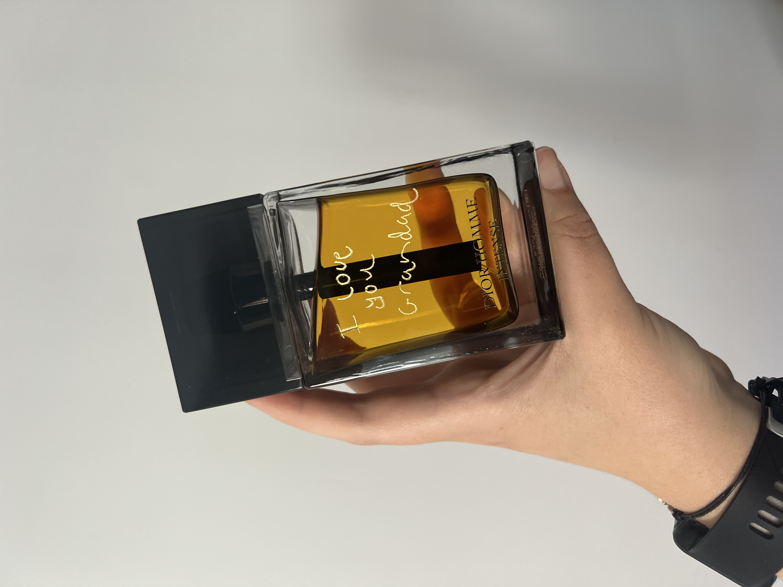 Fragrance engraving in Childs handwriting