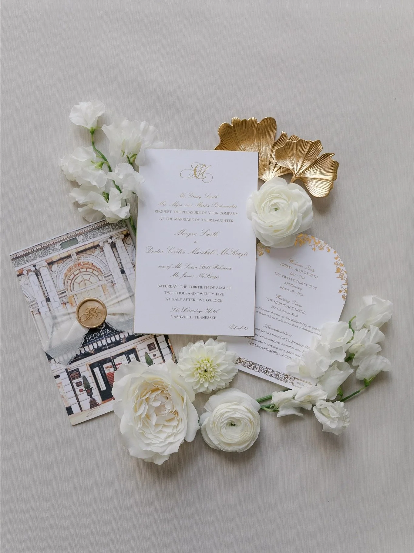 The art of a Flatlay. So perfectly styled by @fetenashville_weddings, paper designed by @designalamere and captured by @marykatesteele. 

Vendor team: 
Bride: @morgankennedymckenzie
Groom:@collinmmckenzie
Planning, Design, &amp; Content Creation:
@fe