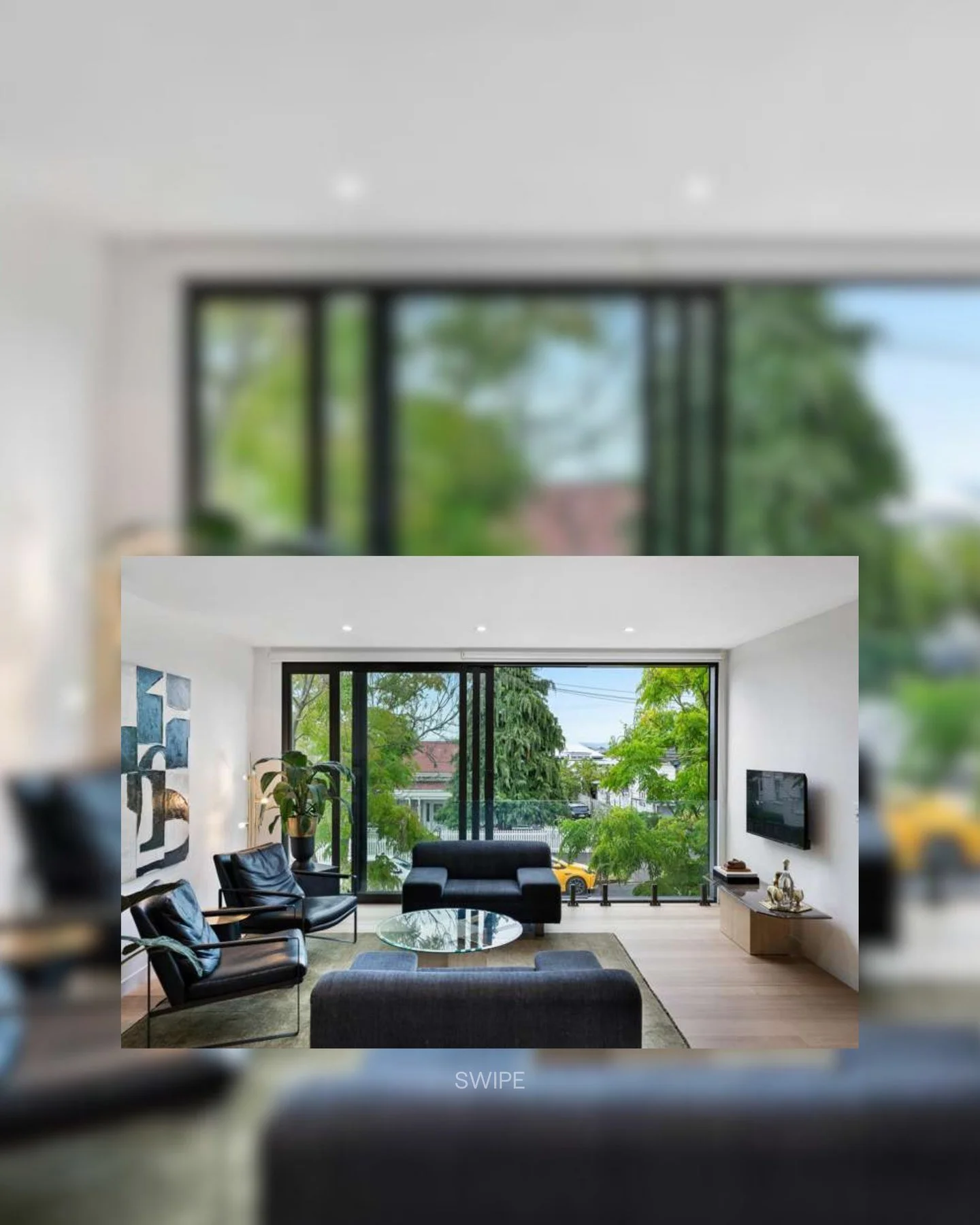 Before + after: same house, completely different vibe. The living area was opened up, the unused balcony removed + new joinery installed. The previous design feels pokey + uninspired, not a place you crave to be. The other feels open, fresh, the gree