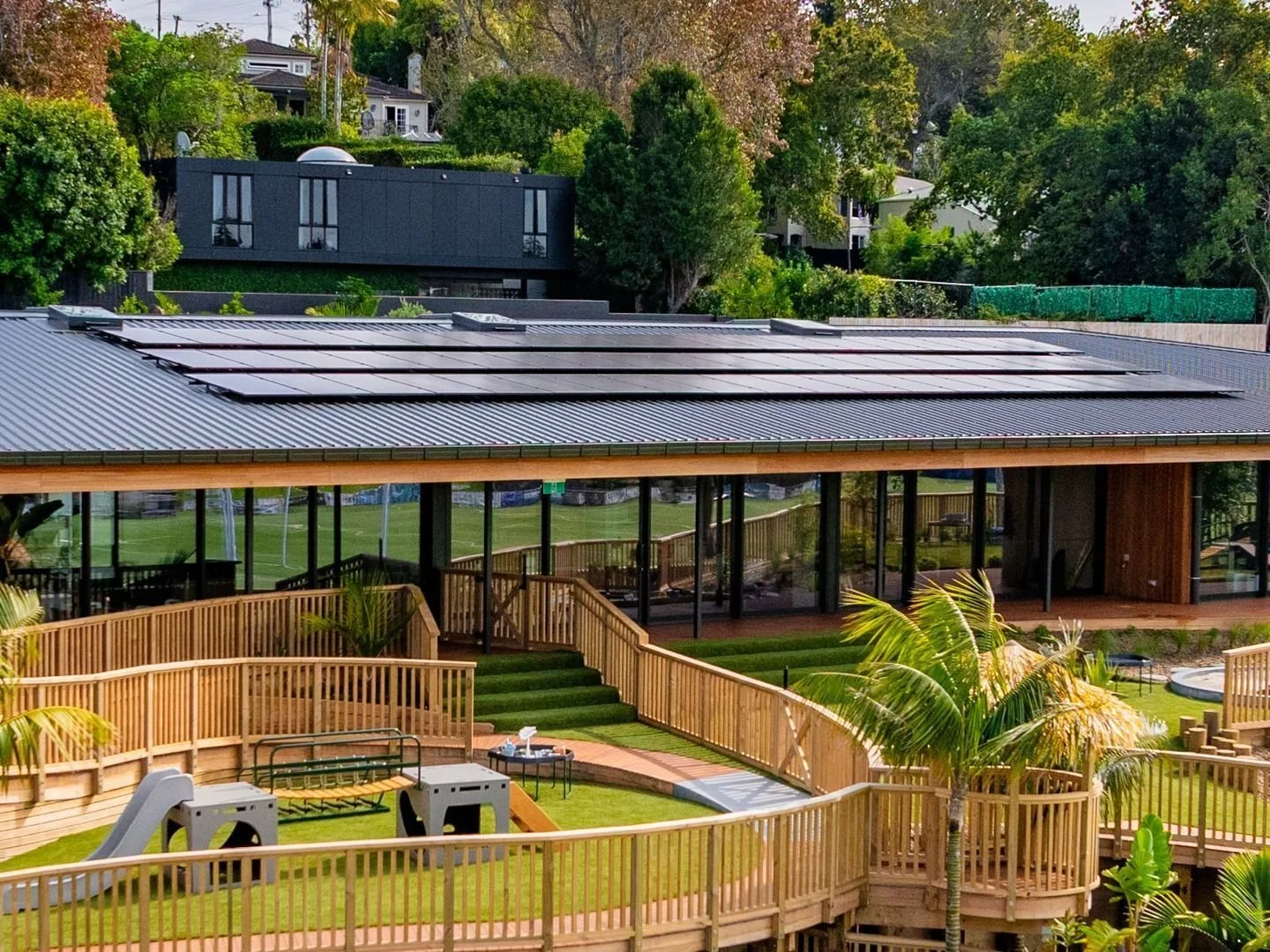 A roof that provides far more than a dry interior. Almost 50% of the building's annual energy comes from solar, saving the equivalent of planting 528 trees every year + it's still one of the most overlooked opportunities in commercial design.

Your n