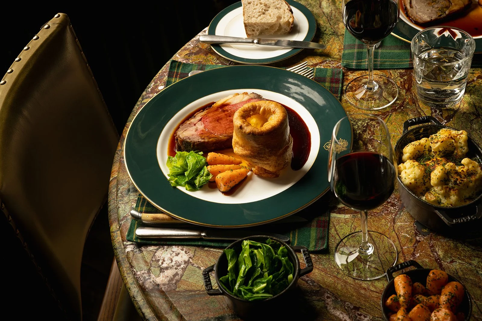Image of Sunday roast in The Clunie Dining Room at the Fife Arms hotel