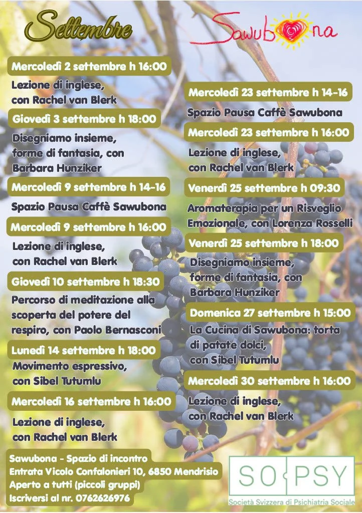 Programma Sawubona Settembre 2026