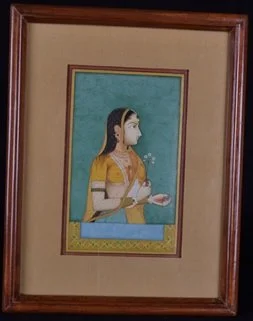 A miniature portrait of a royal lady in zero brush technique showcasing the intricate detailing in each stroke.JPG