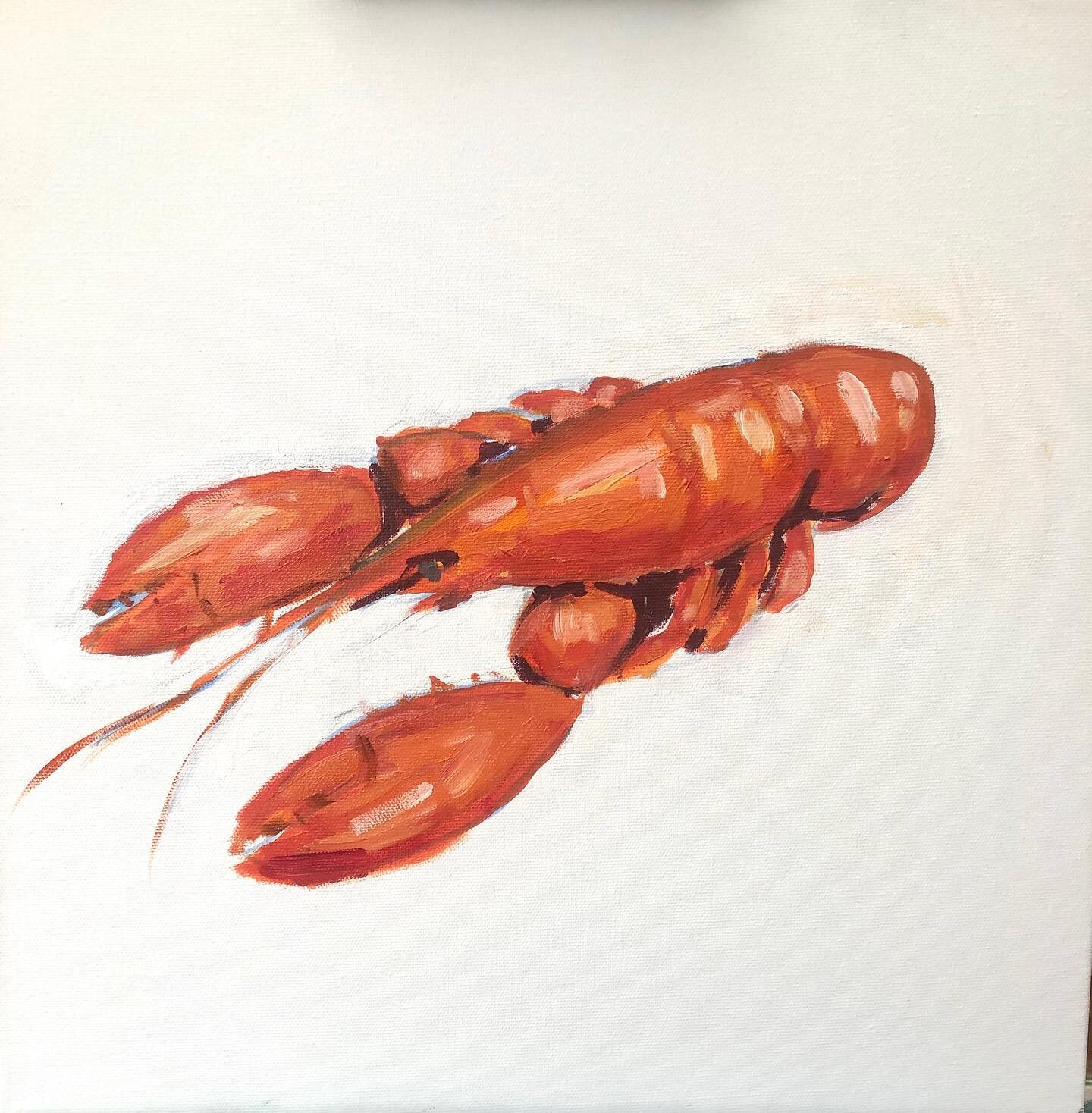 The Lobster #hughfairfaxoriginals #oiloncanvas #isleofwightartist #summervibes