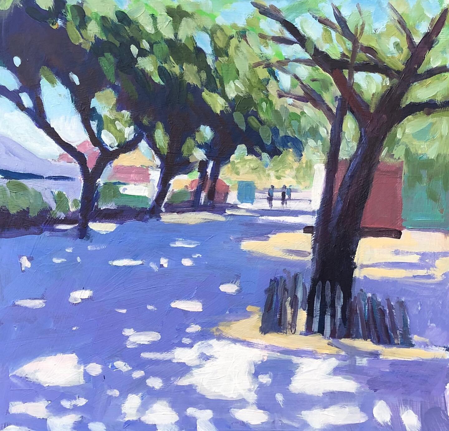 Under the Pines - the finished version #hughfairfaxoriginals #hyeres #southoffrance #spring #oilpaintings