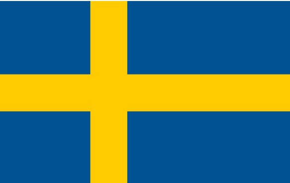Swedish flag with a blue background and yellow cross