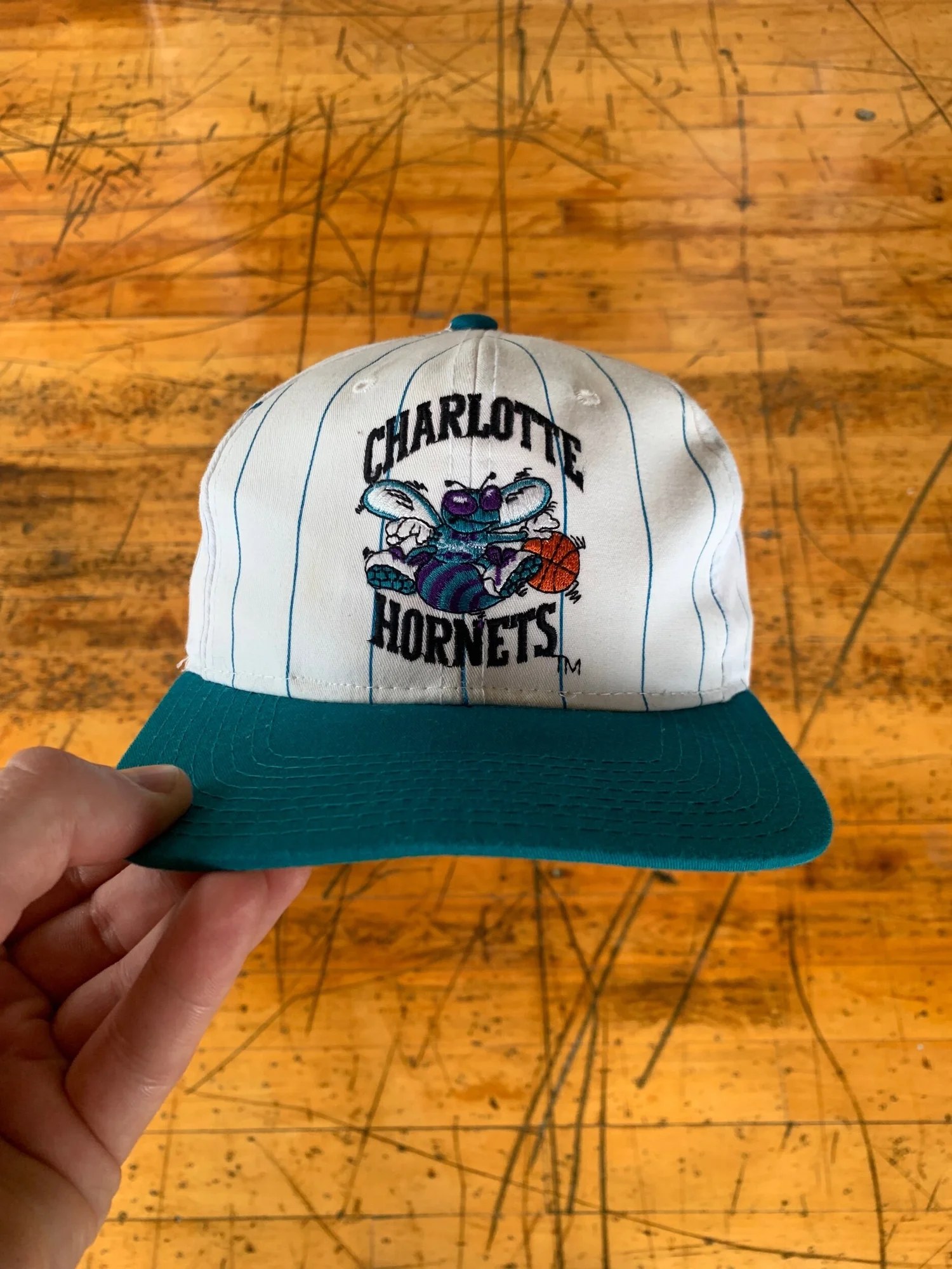 90s Charlotte Hornets Pinstripe Starter Hat — Nothing New