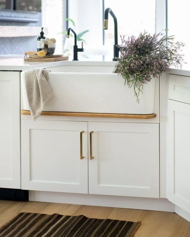 Underrated design detail we love - a drip rail. Created to catch water from the sink to keep it off the face of the cabinetry, it adds texture, depth, and protects those gorgeous kitchen cabinets!⁣
⁣
What's a kitchen feature you think deserves more a