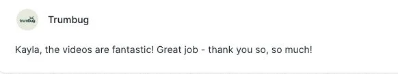 Brand testimonial