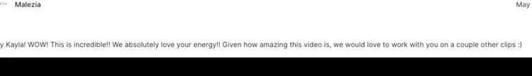 Brand testimonial