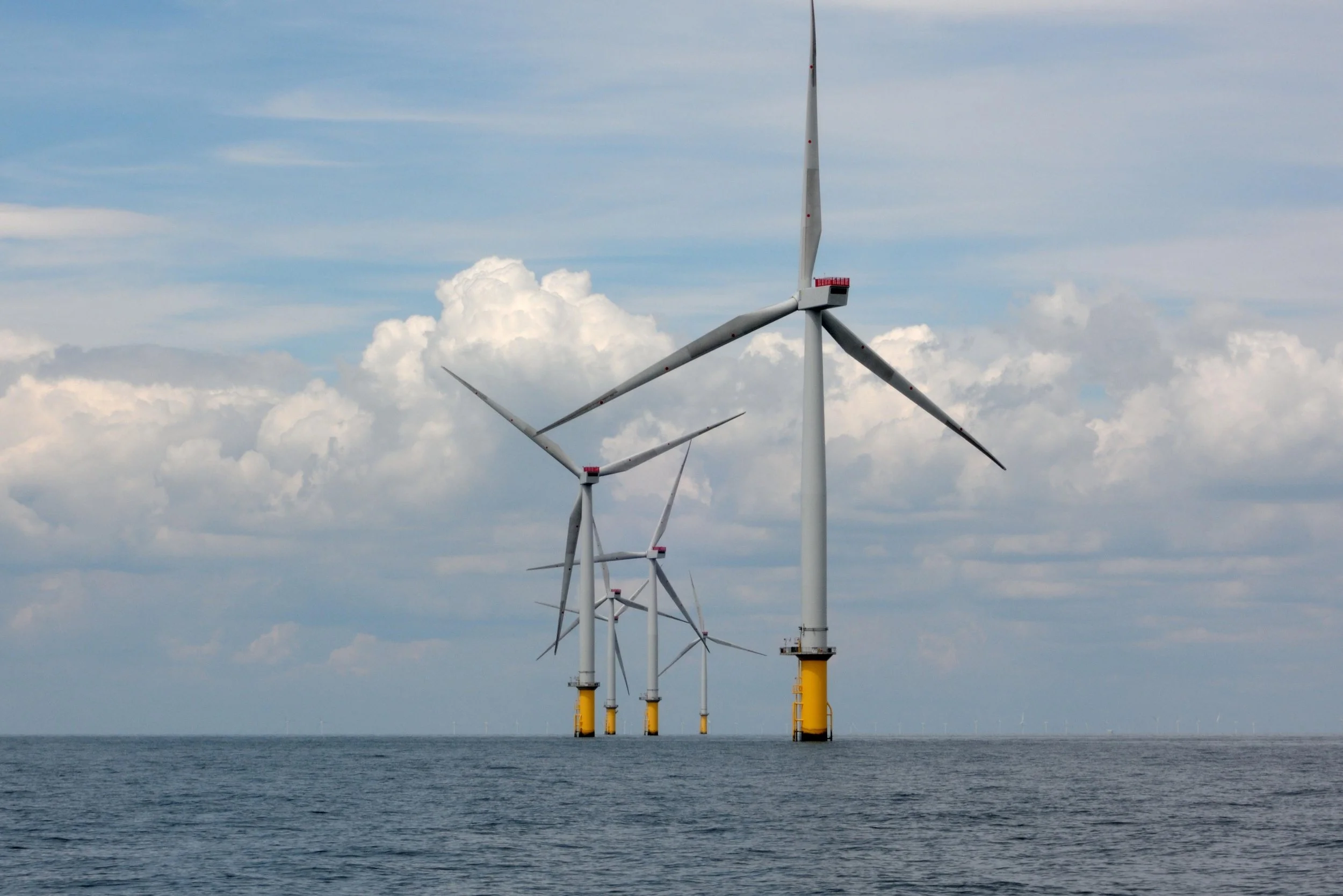 Wind turbines as part of an offshore wind farm