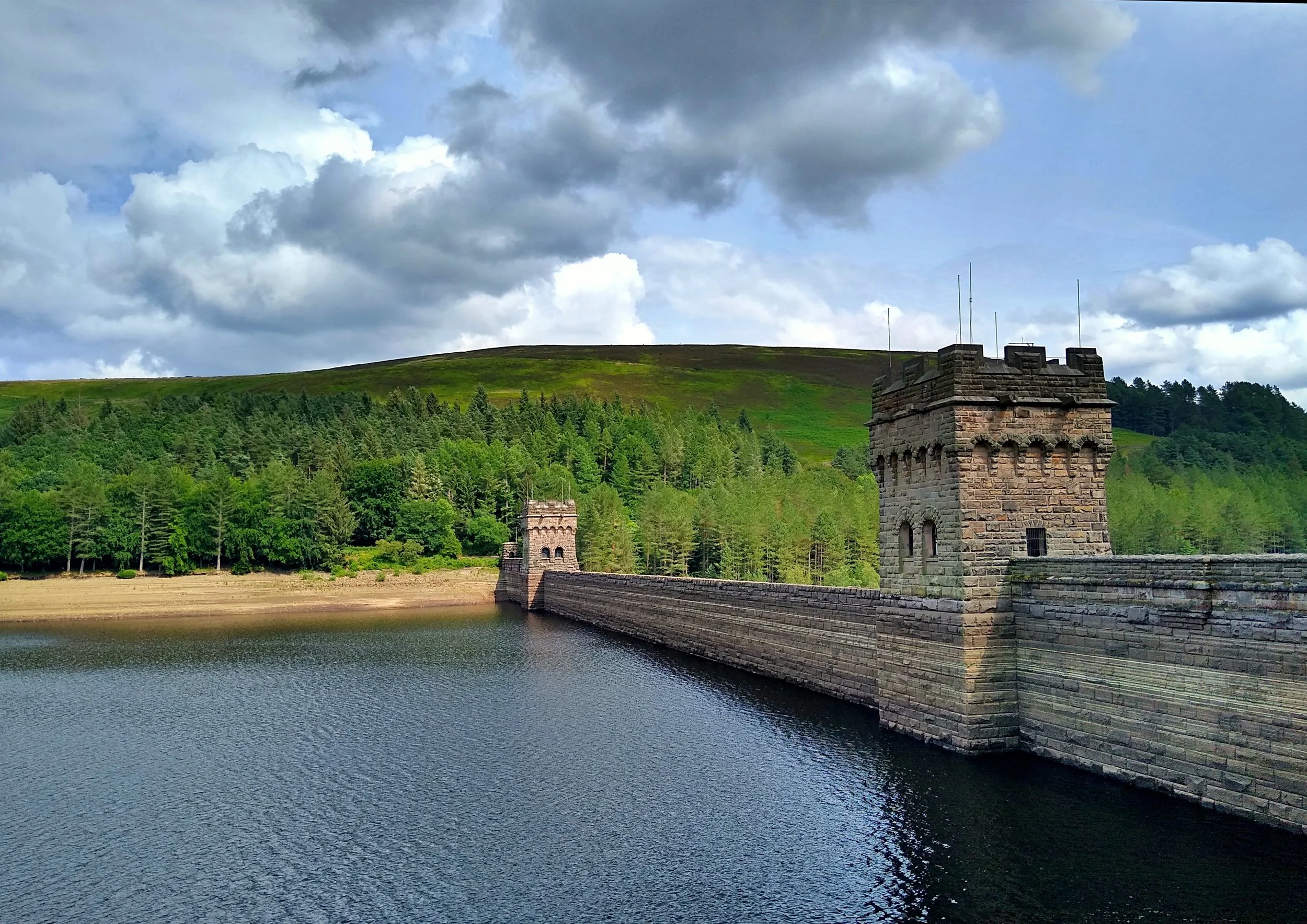 A dam in a reservoir