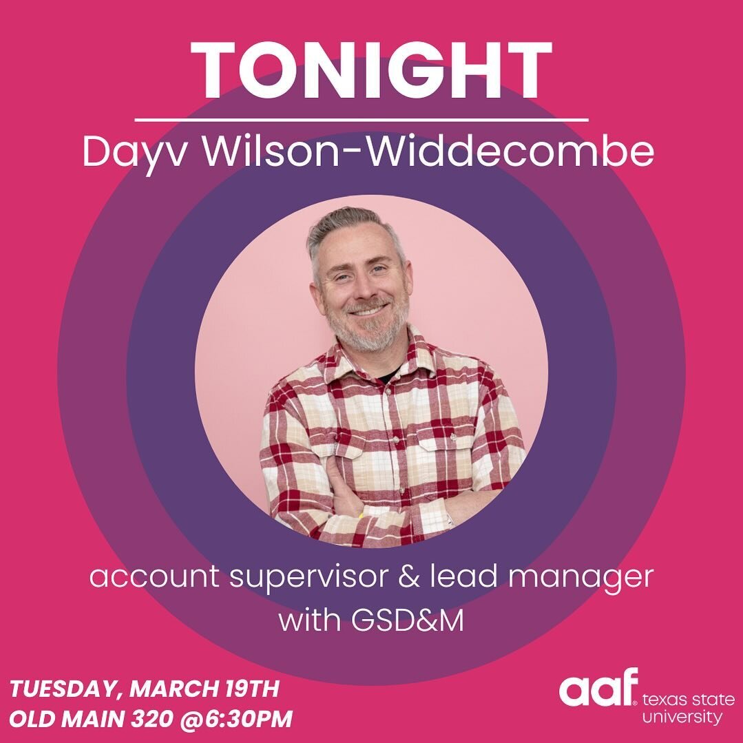 Happy March Adness! Join us TONIGHT to hear from Account Supervisor, Dayv Wilson-Widdecombe! Dayv navigates the dynamic realms of digital, social, and print creative, leading both clients and internal teams toward long term success. Meet us in Old Ma