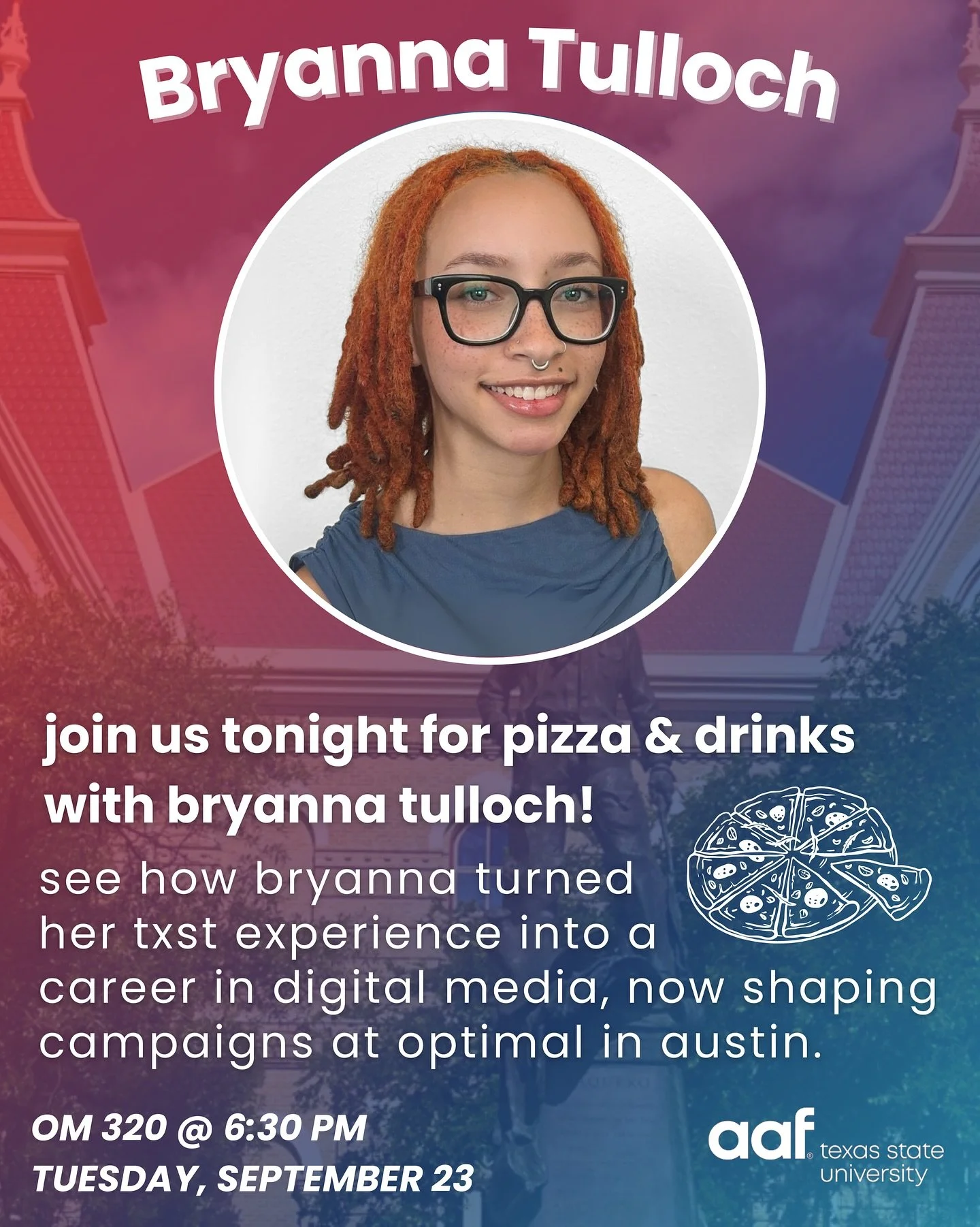 🎤 Tonight&rsquo;s the night!
Our FIRST guest speaker of the semester 🙌
📍 Old Main 320
🕡 6:30 PM
🍕 Free pizza + drinks 🥤

Don&rsquo;t come solo&mdash;bring your friends 👯&zwj;♂️

#txstsjmc #txstaaf