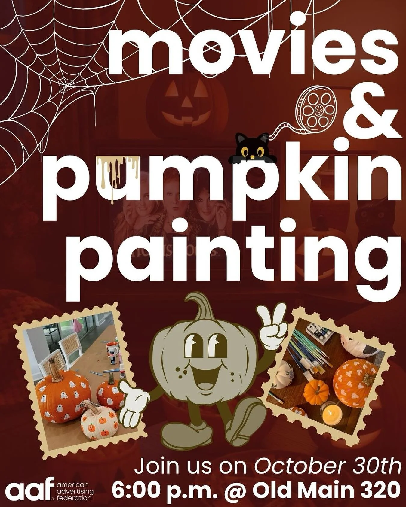 🎃 Boo! Vote for your favorite Halloween movie!

Our next social is on October 30th at 6 p.m. in Old Main 320! Join us for a cozy night of pumpkin painting and movies.

Can&rsquo;t wait to see you there! 👻
