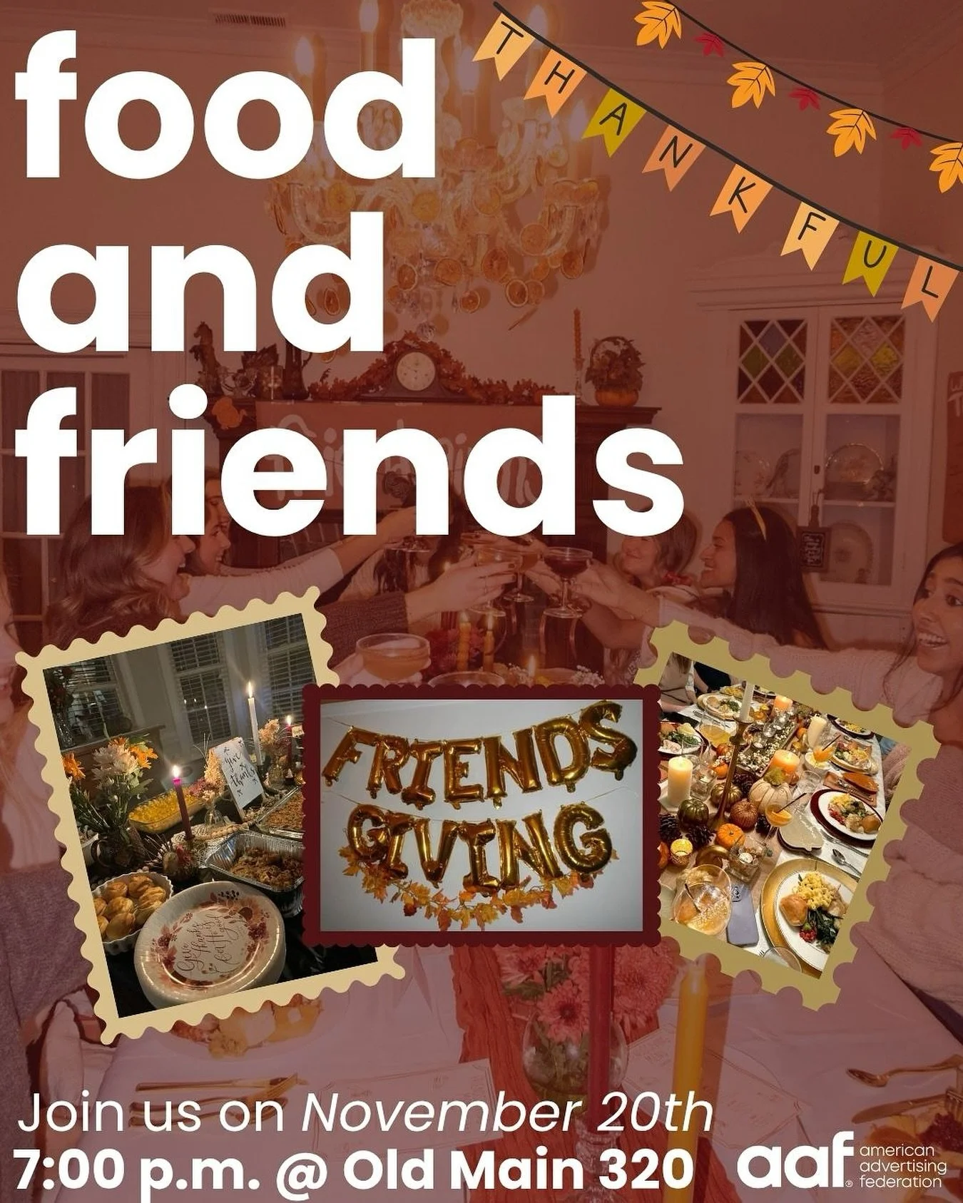 Thanksgiving is right around the corner! 🍂🦃
In the spirit of the season, we&rsquo;re hosting a Friendsgiving Social! 🎉
It&rsquo;ll be a potluck-style dinner, so bring a dish or some food to share if you can! 🍽️
We&rsquo;ll have a Google Sheet whe
