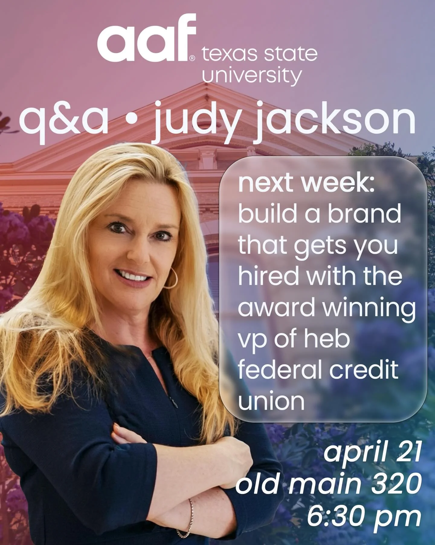 We're excited to welcome Judy Jackson next week to discuss strategies for standing out in the job market! 

Seniors, this is a perfect opportunity to learn from the best and make the most of our last meeting this semester. 🎓

Invite your friends and