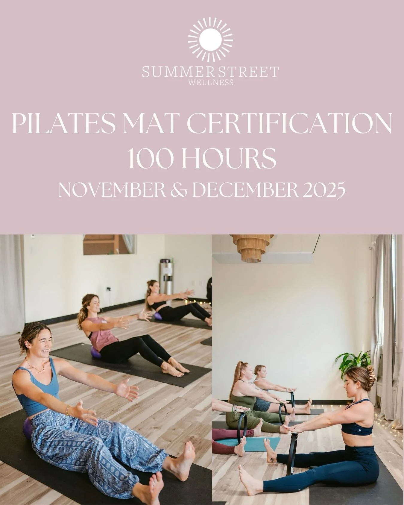🌟 Become a Certified Pilates Teacher with Summer Street Wellness! 🌟

Our 100-Hour Comprehensive Mat Pilates Teacher Training is designed for those ready to deepen their practice, find their authentic teaching voice, and inspire others. 💛

What you