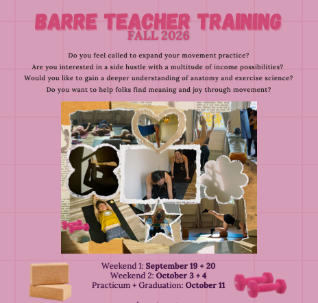 Barre Teacher Training 2-Weekend Intensive