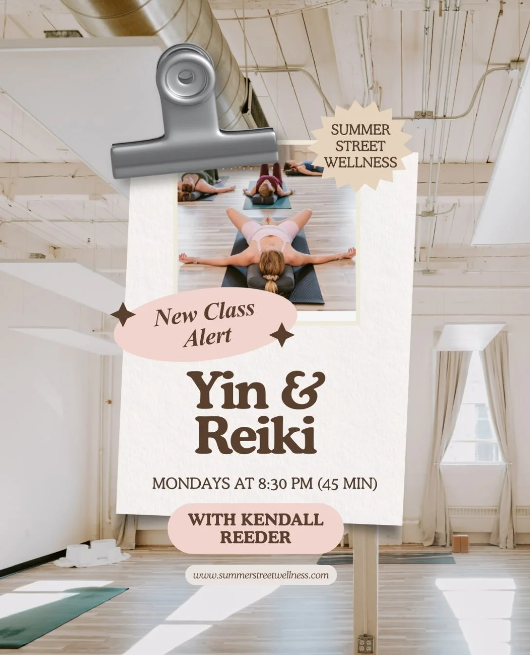 New class alert &mdash; Yin &amp; Reiki with Kendall Reeder. 🤍

A 45-minute evening practice combining long-held Yin poses with Reiki energy work, closing with a group tarot pull for reflection before you head out. Come as you are, leave feeling sof