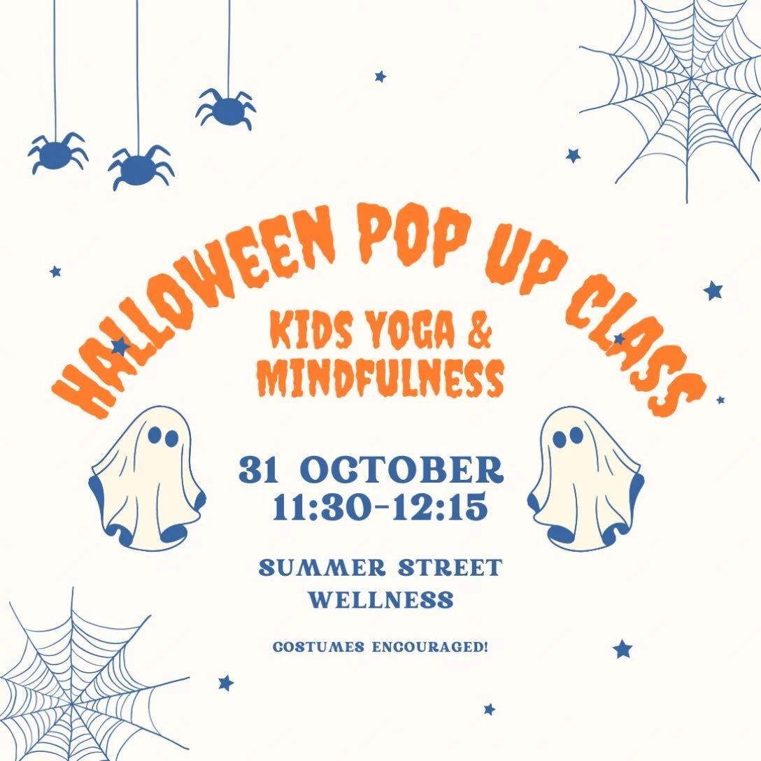 Kids Yoga &amp; Mindfulness Pop Up Class with @deborah.arlauskas on Halloween Day this Saturday! 👻 Costumes encouraged- come practice yoga and mindfulness with us before you trick or treat! 🍬