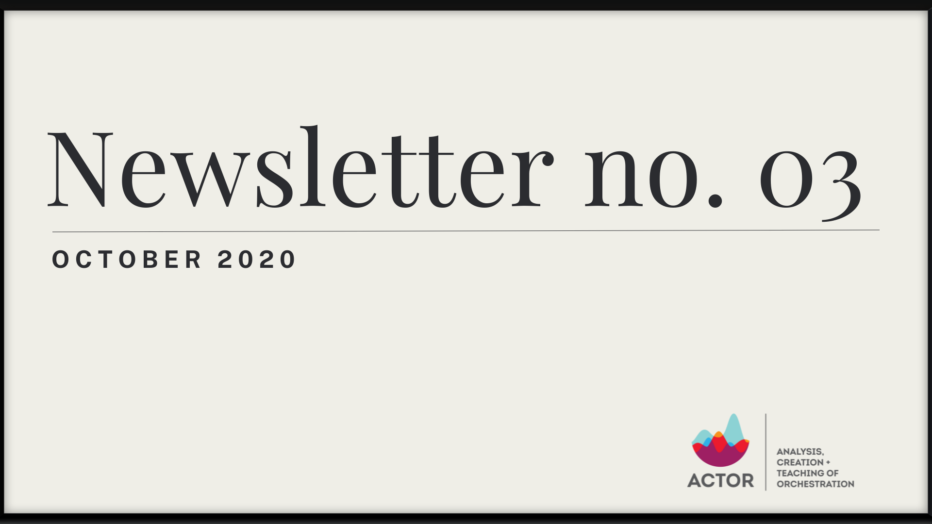 Newsletter no. 3