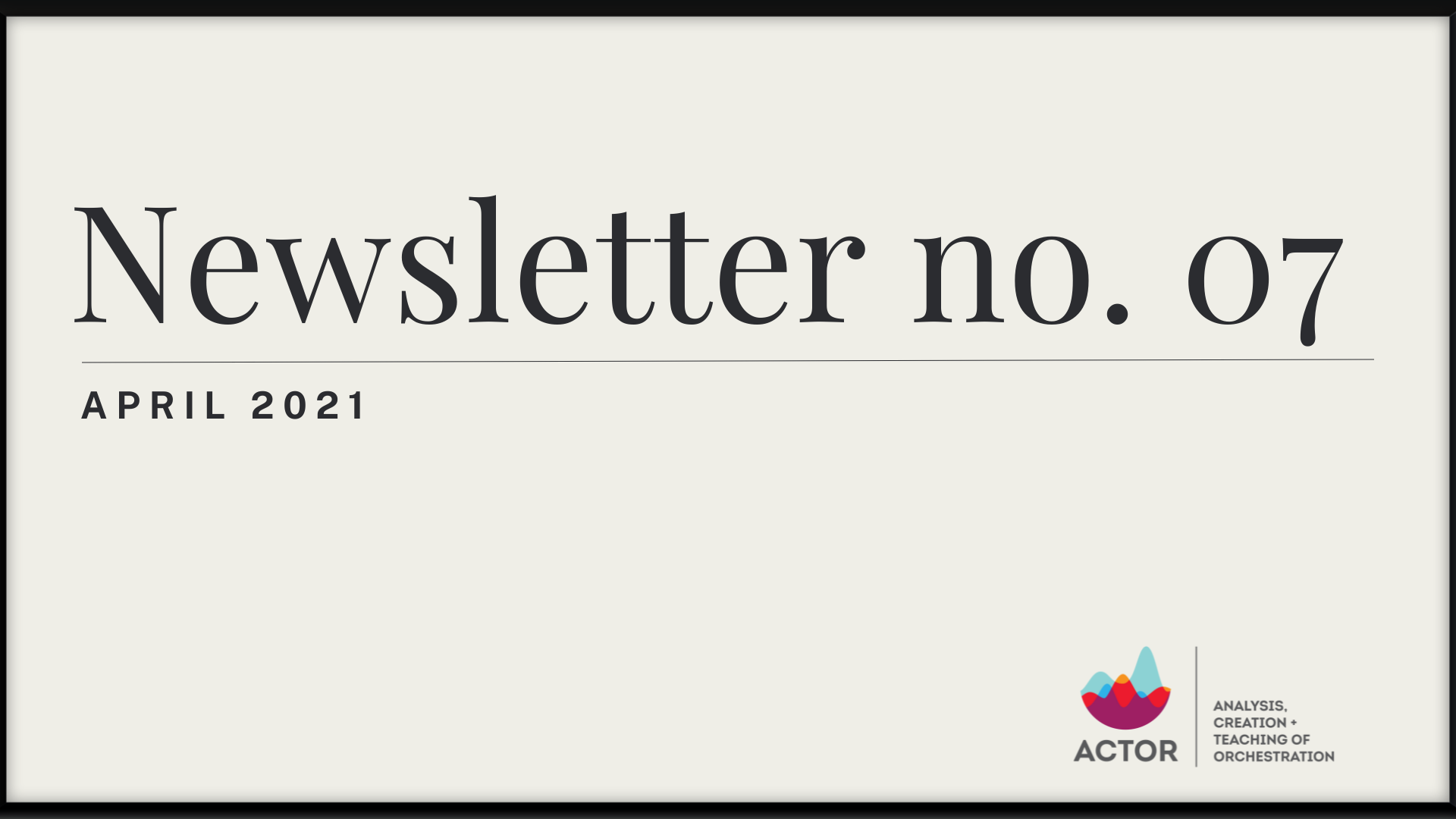 Newsletter no. 7