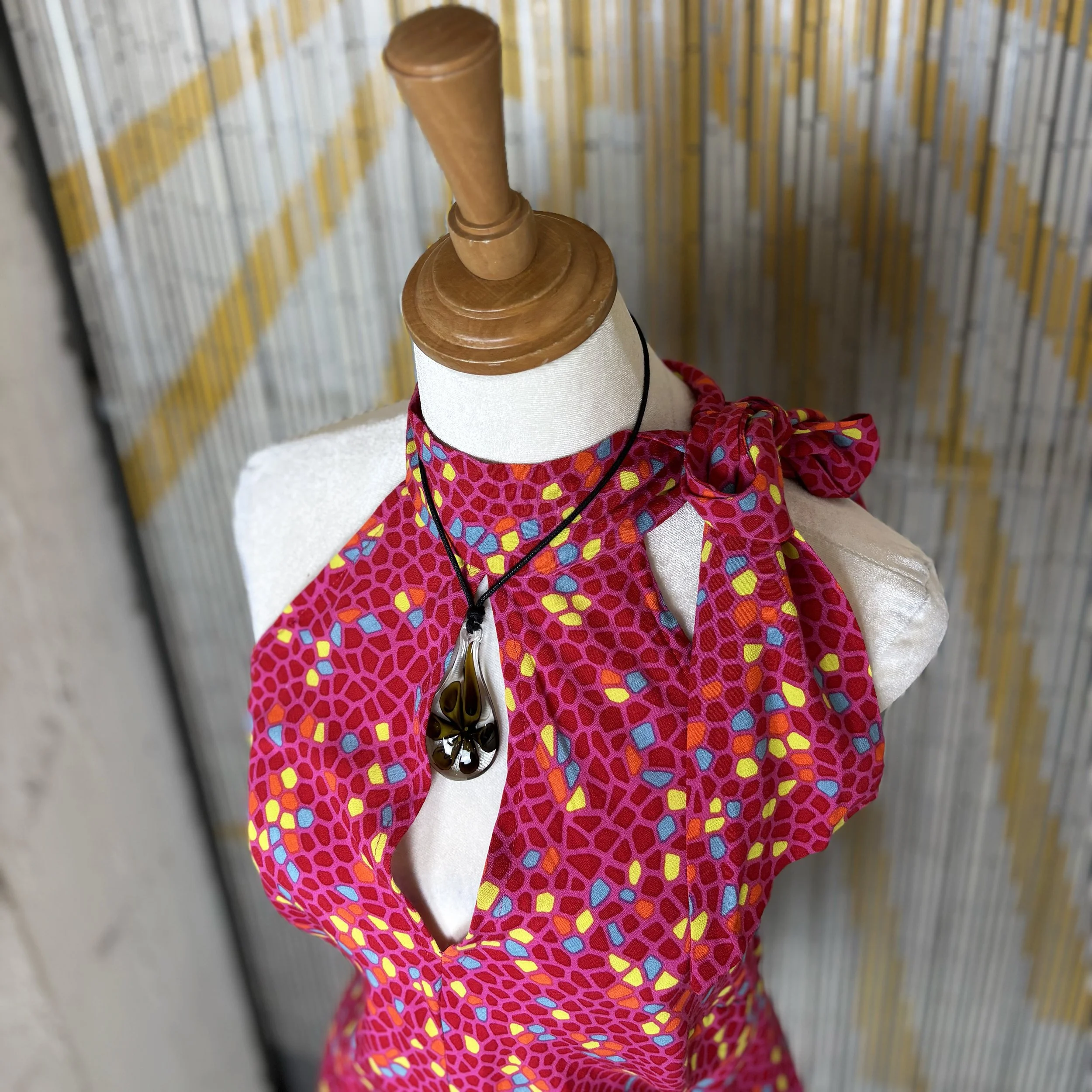 90s y2k abstract print blouse by ABS / small