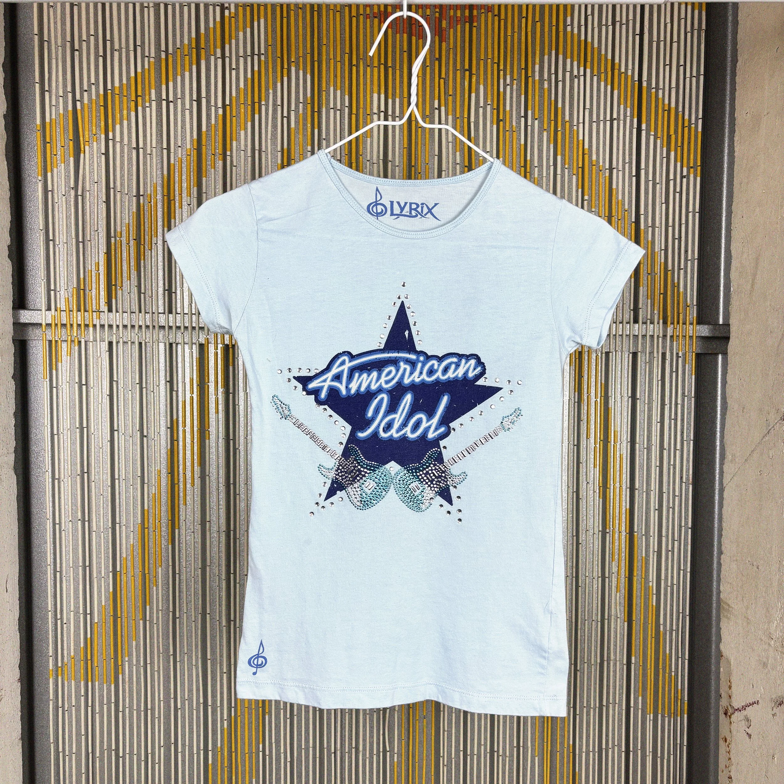 2000s american idol bedazzled baby tee by lyrix / xs-small