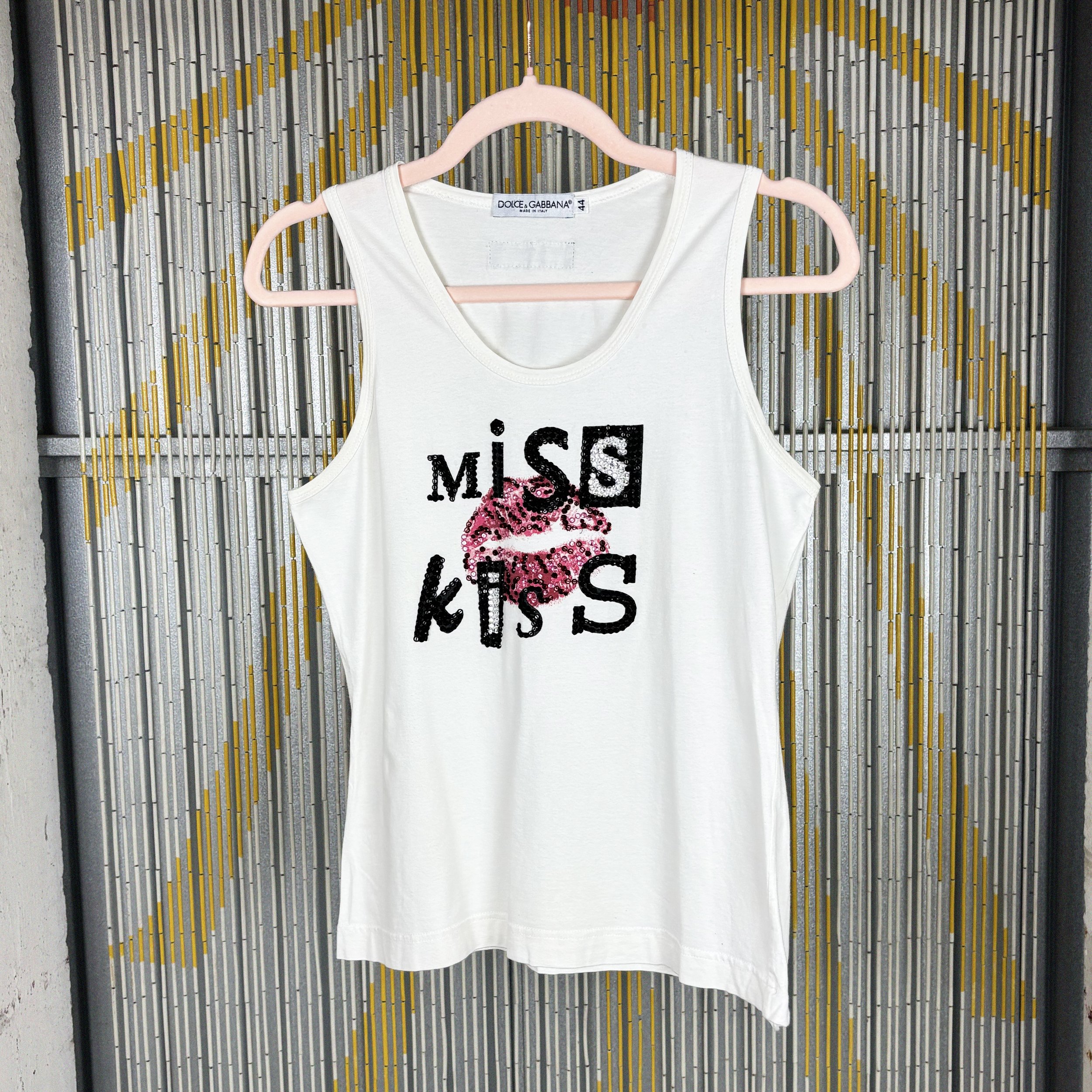 F/W 2001 "Miss Kiss" bedazzled tank by Dolce & Gabbana / medium
