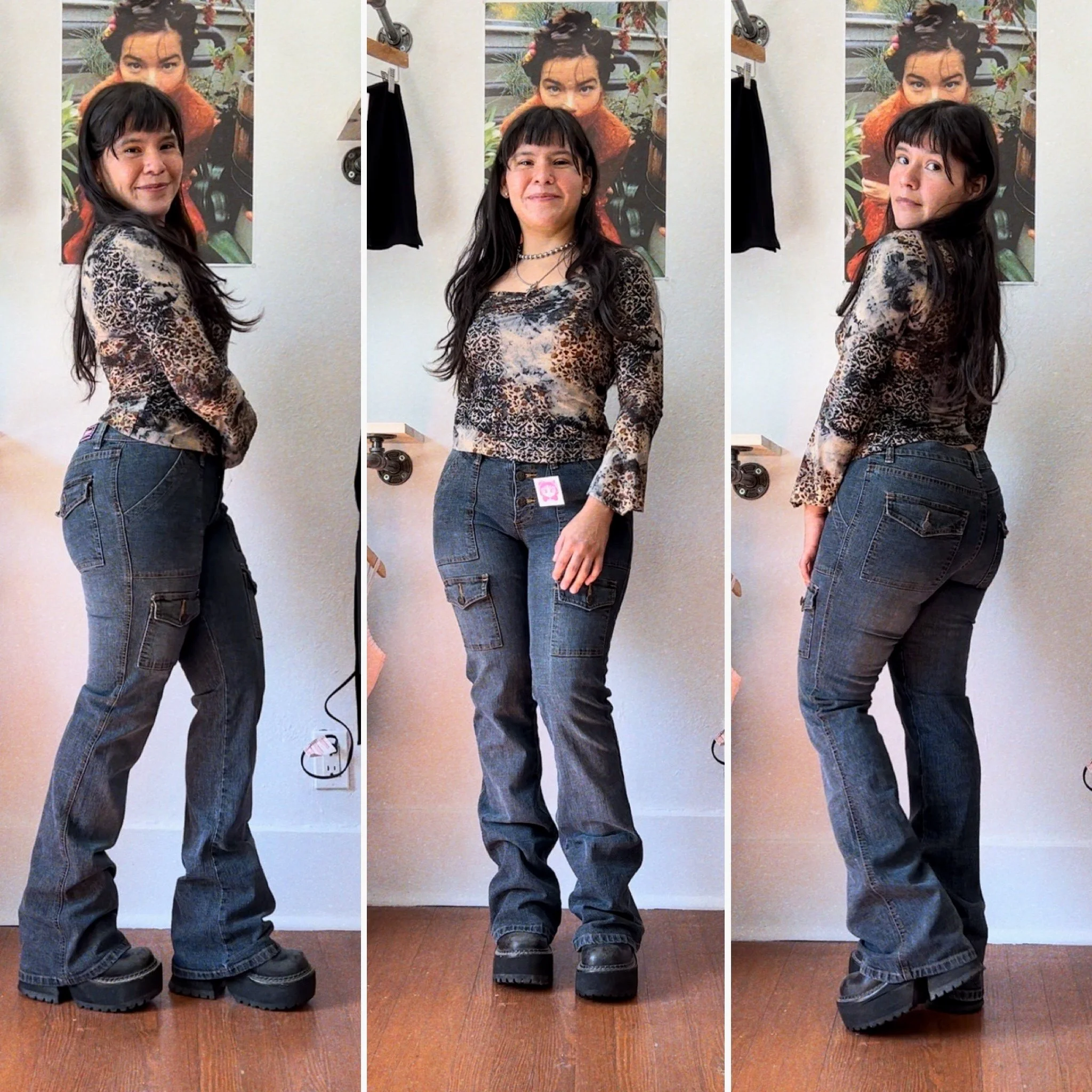 90s y2k low rise cargo jeans by Bubblegum // medium