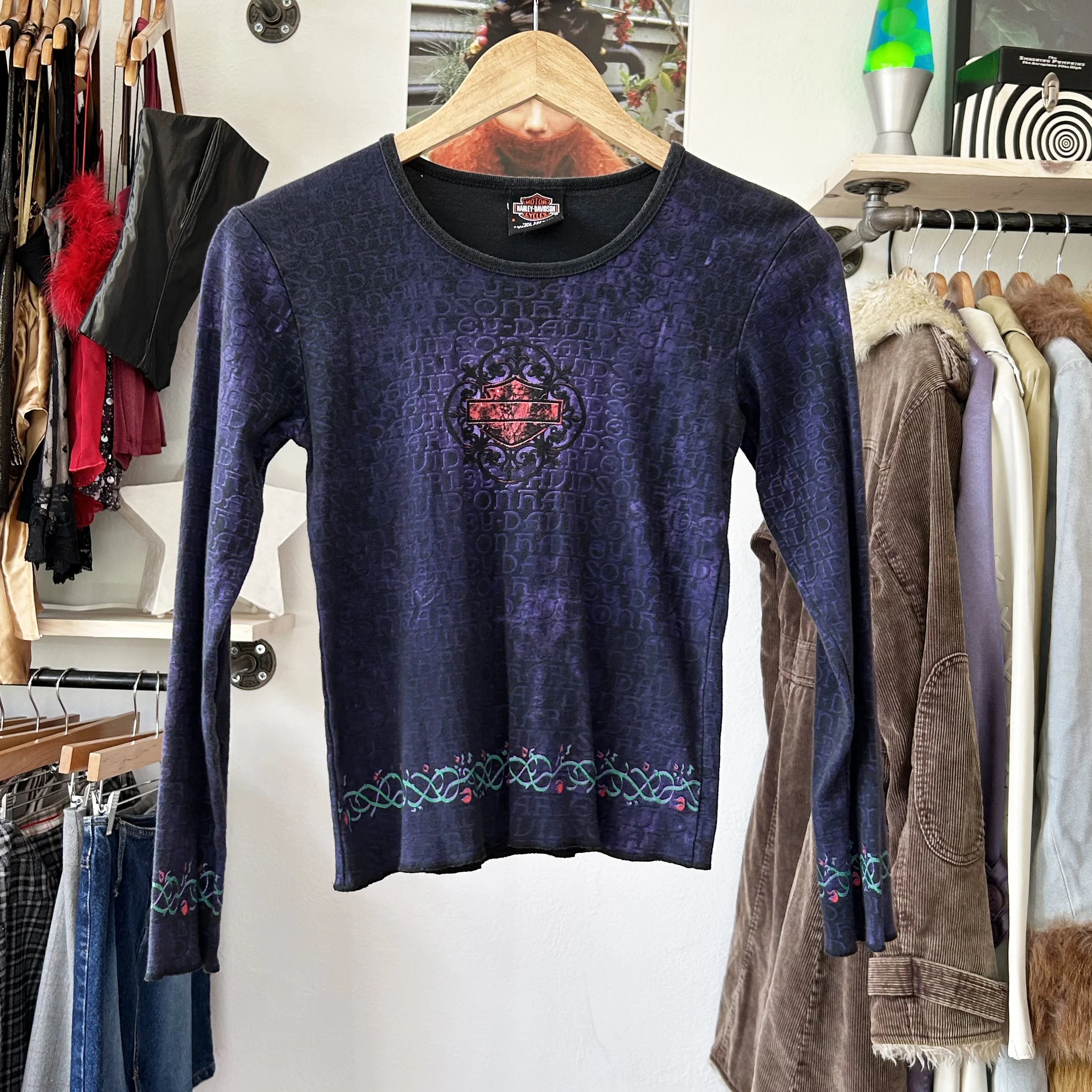 90s y2k celtic harley davidson long sleeve // XS-S