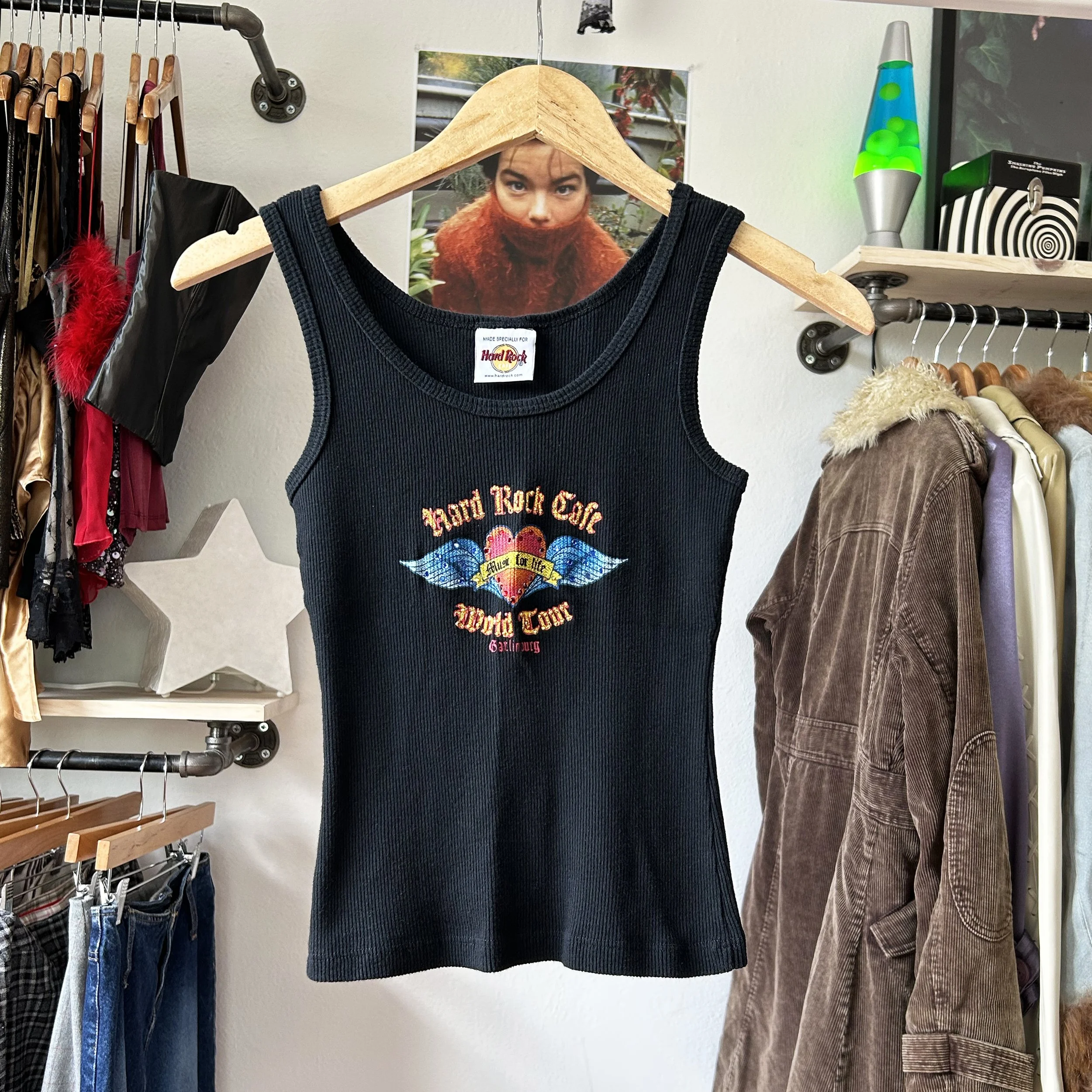 90s y2k hard rock cafe graphic tank top // Small