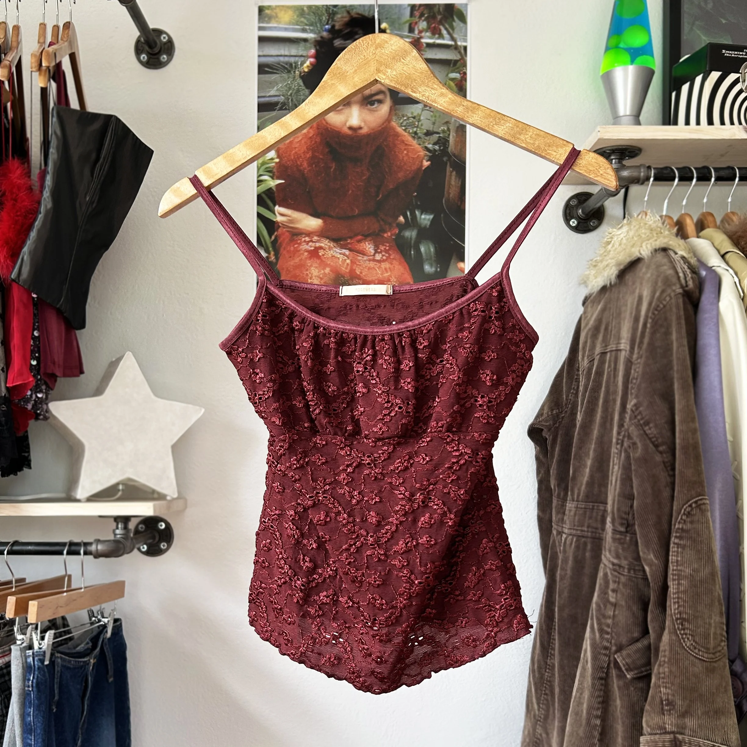 90s y2k whimsigoth eyelet milkmaid tank top by Forever 21 // small-medium
