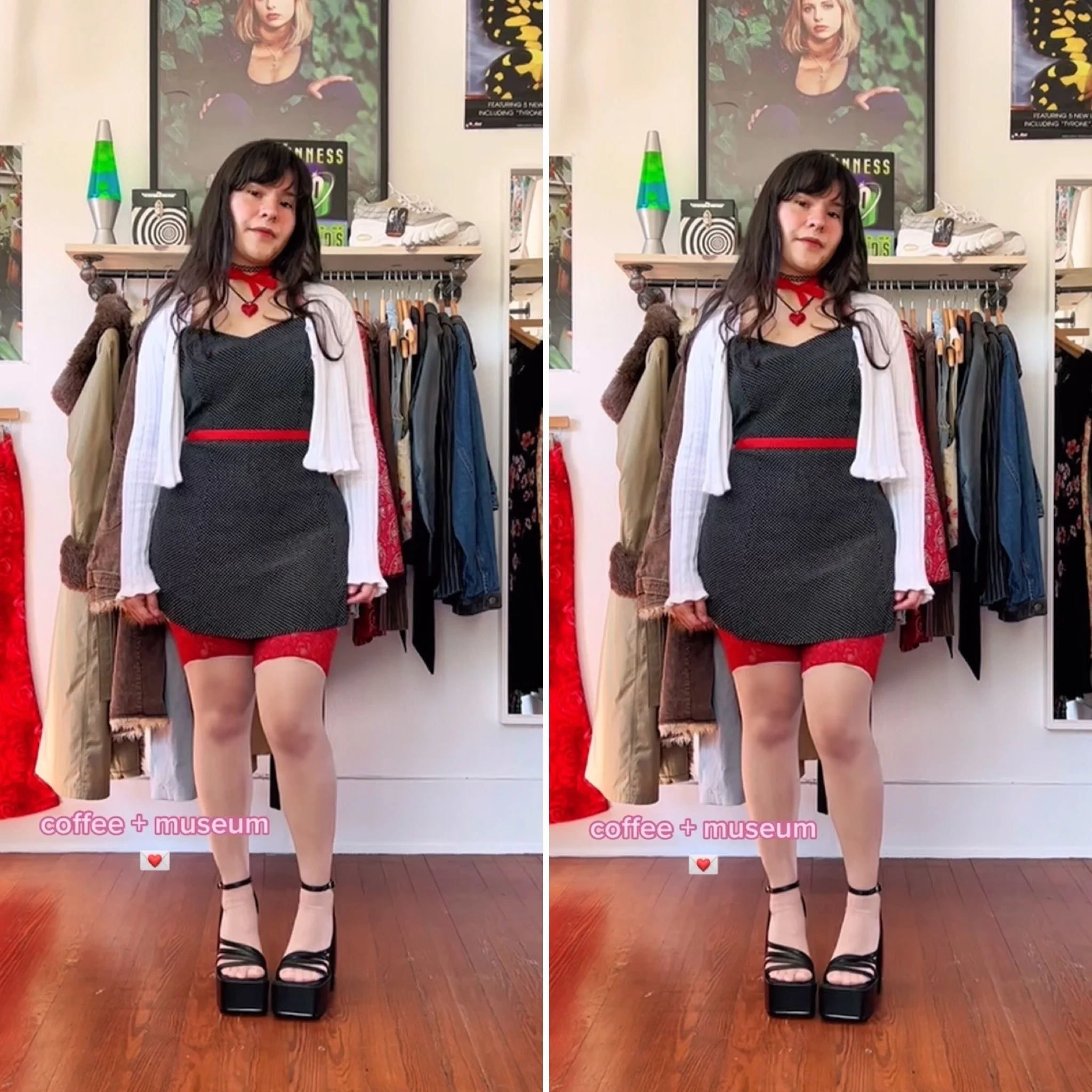 90s sweetheart ditsy polka dot dress // small-medium