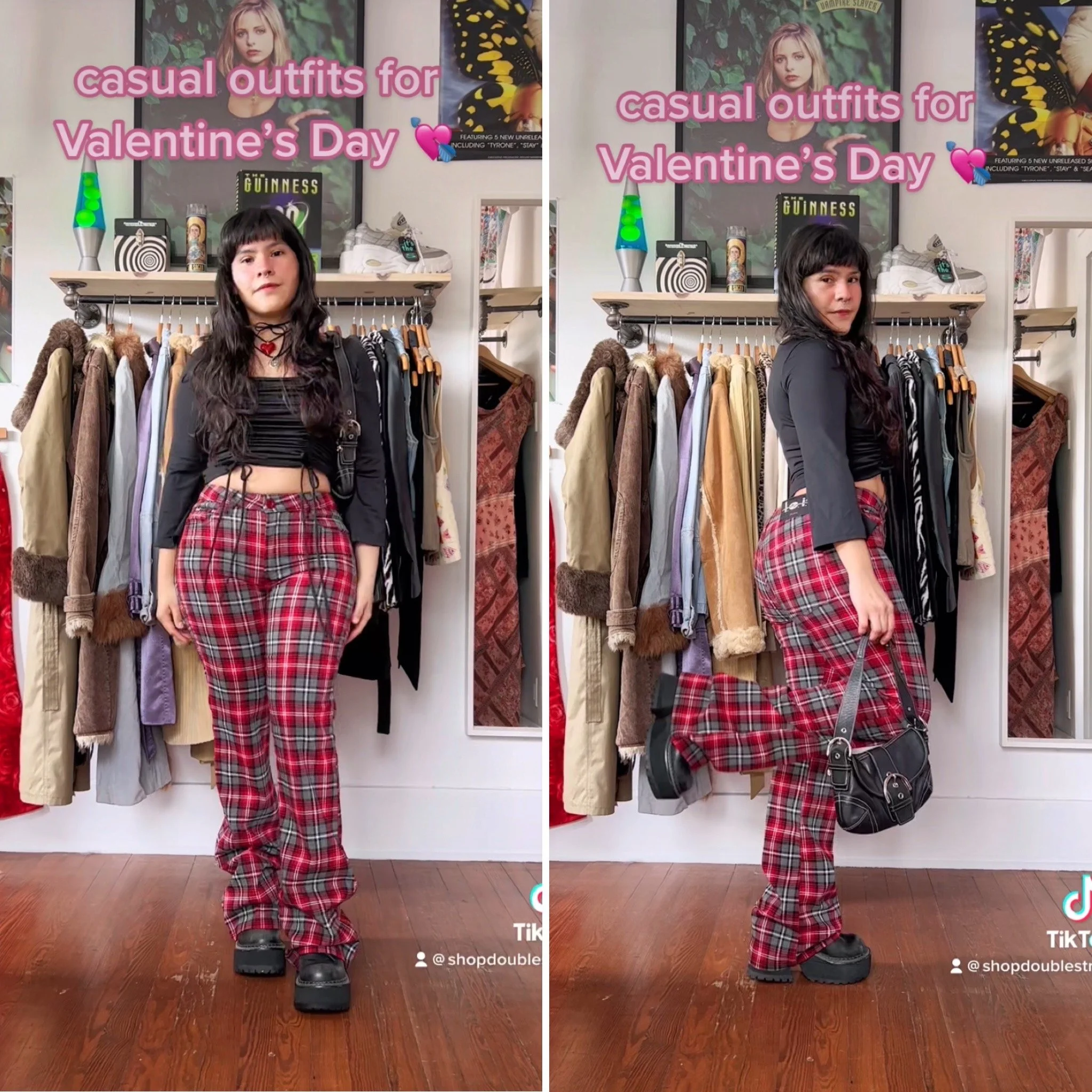 90s y2k red plaid pants by LEI // medium
