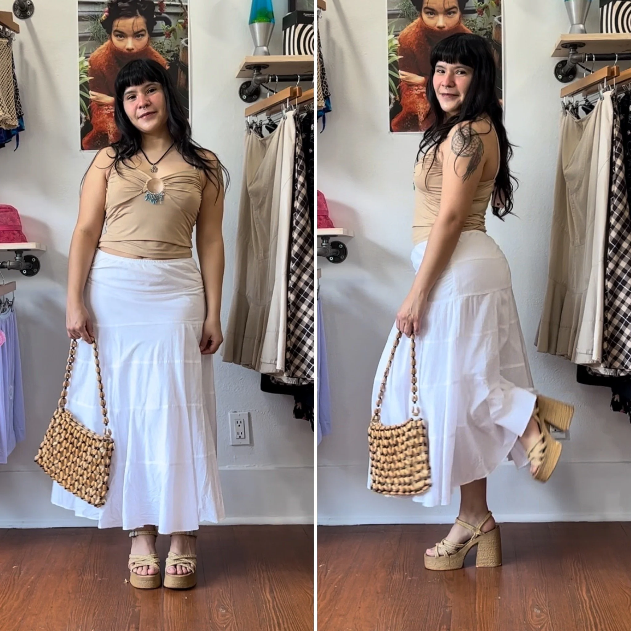 90s y2k white skirt by Necessary Objects // medium