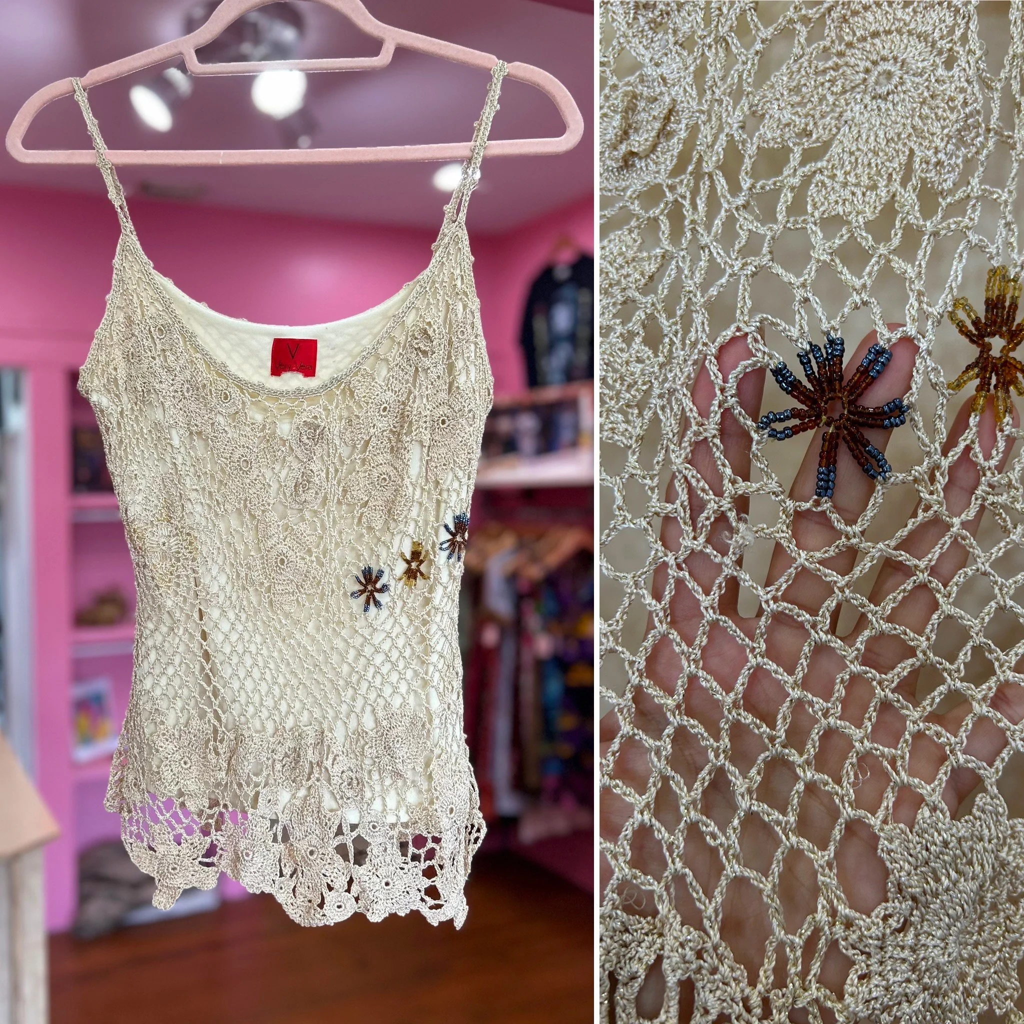 90s y2k crochet knit top by Very Vera // Medium-Large