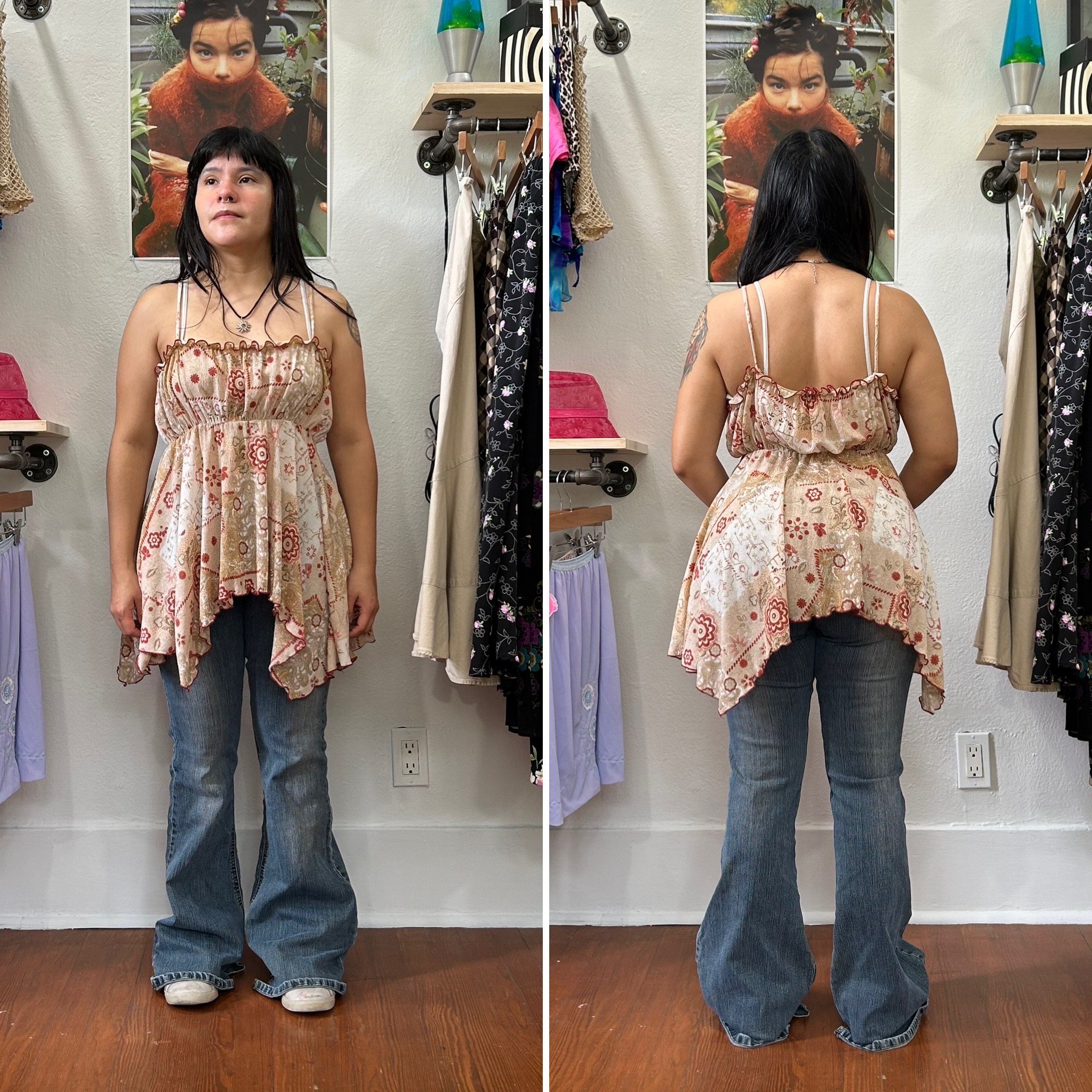 90s y2k floral cami top by A1 // Large