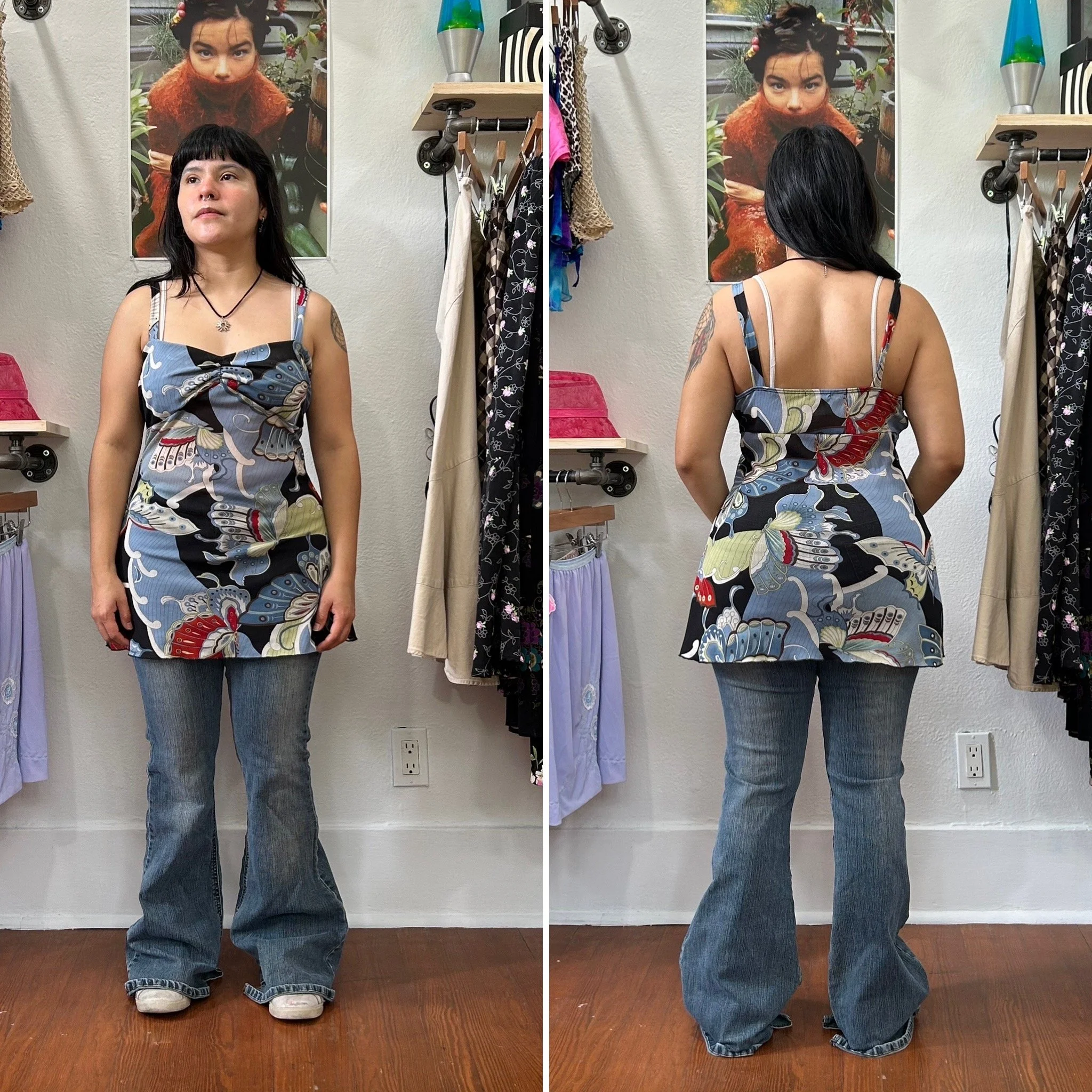90s y2k butterfly print tunic top by Eyeshadow // Large