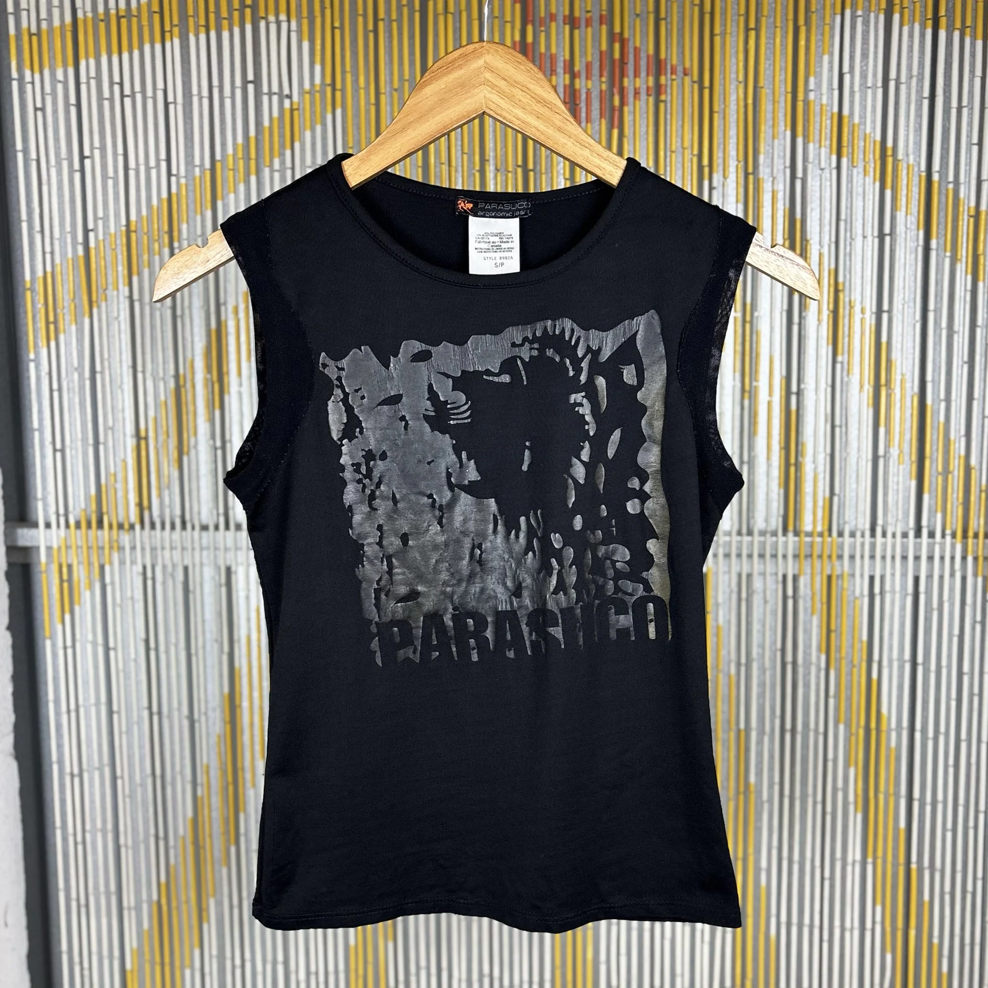 dope 90s y2k black sleeveless top by Parasuco // small